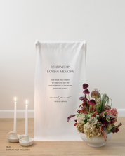 Linen Reserved In Loving Memory Memorial Chair Sign In Quinn