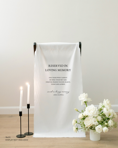 Linen Reserved In Loving Memory Memorial Chair Sign In Claire