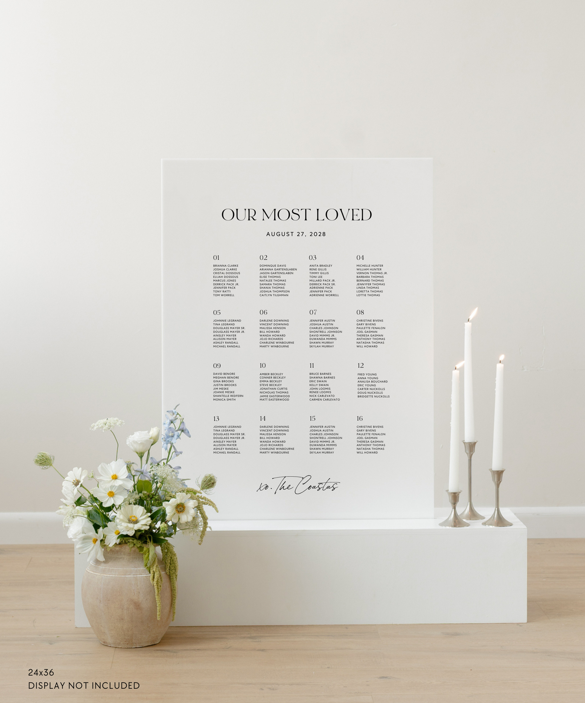 Wedding Seating Chart Sign In Capri