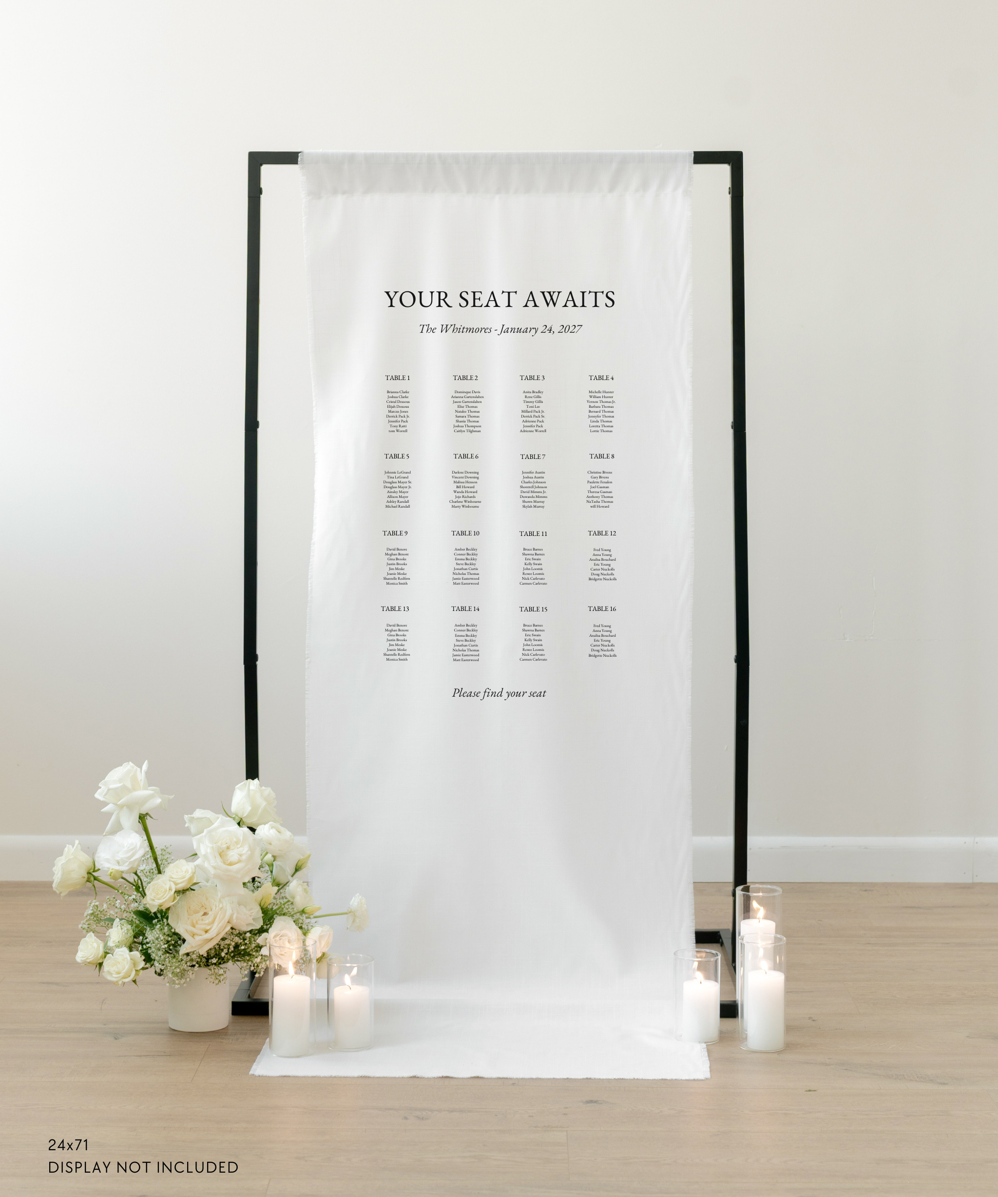 Wedding Linen Seating Chart Sign In Claire