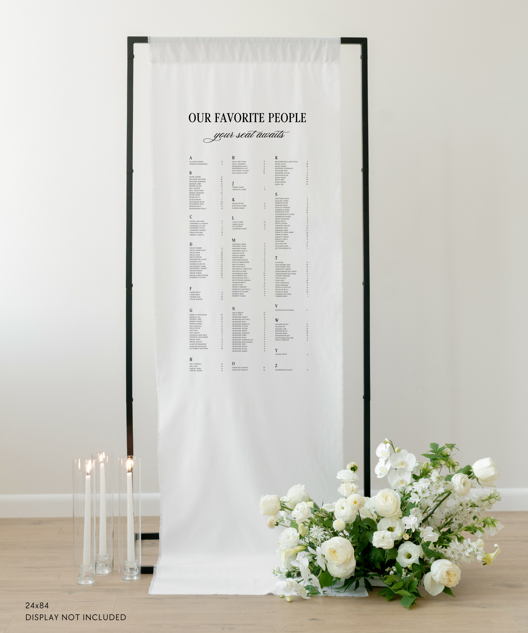 Linen Wedding Seating Chart Sign In Haven