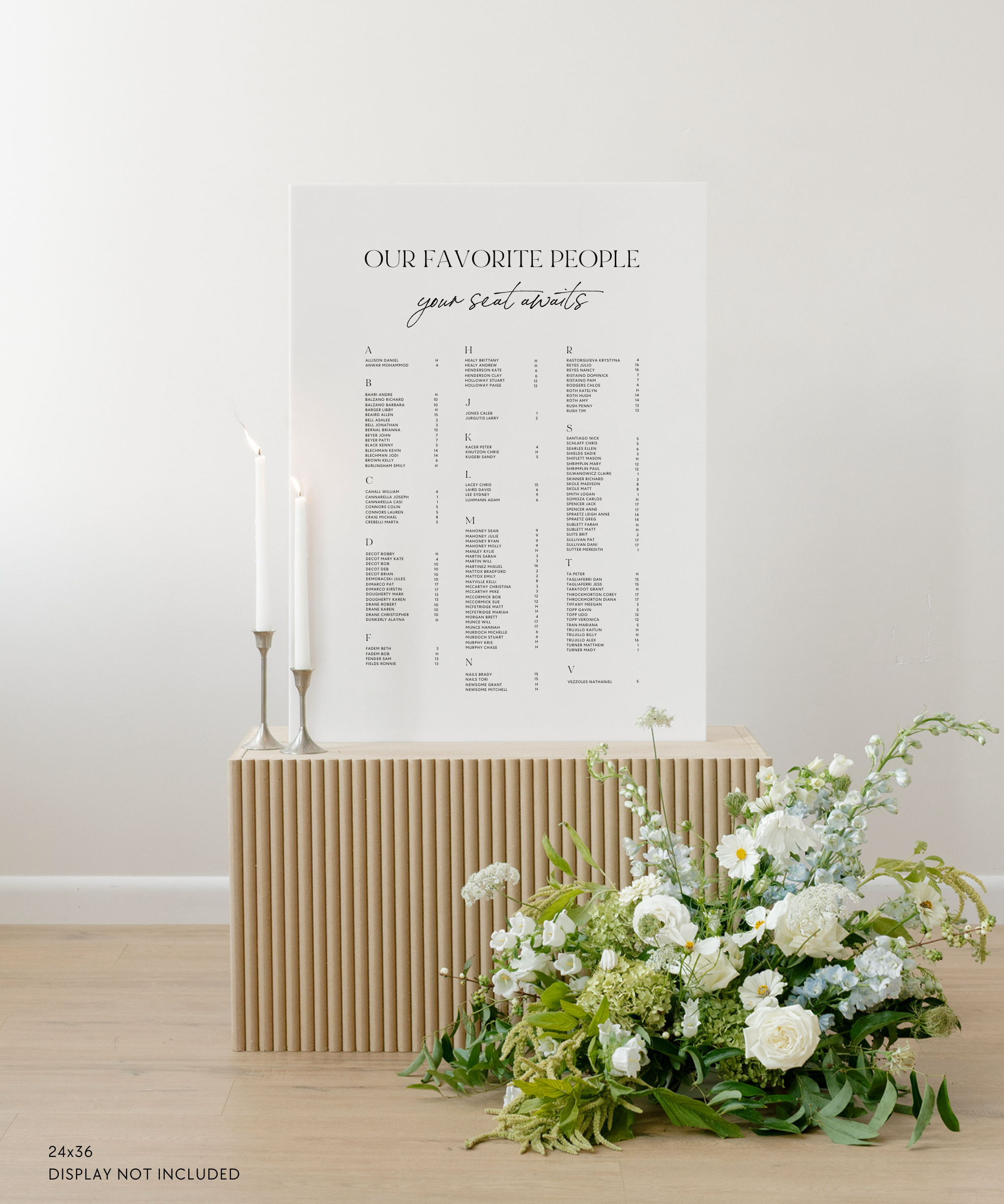 Wedding Seating Chart Sign In Capri