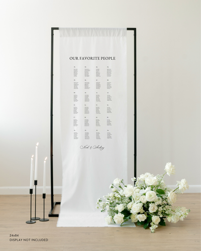 Wedding Linen Seating Chart Sign In Claire