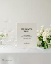 Acrylic Signature Drink Wedding Bar Sign In Haven