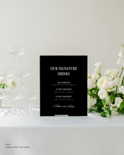 Acrylic Signature Drink Wedding Bar Sign In Haven