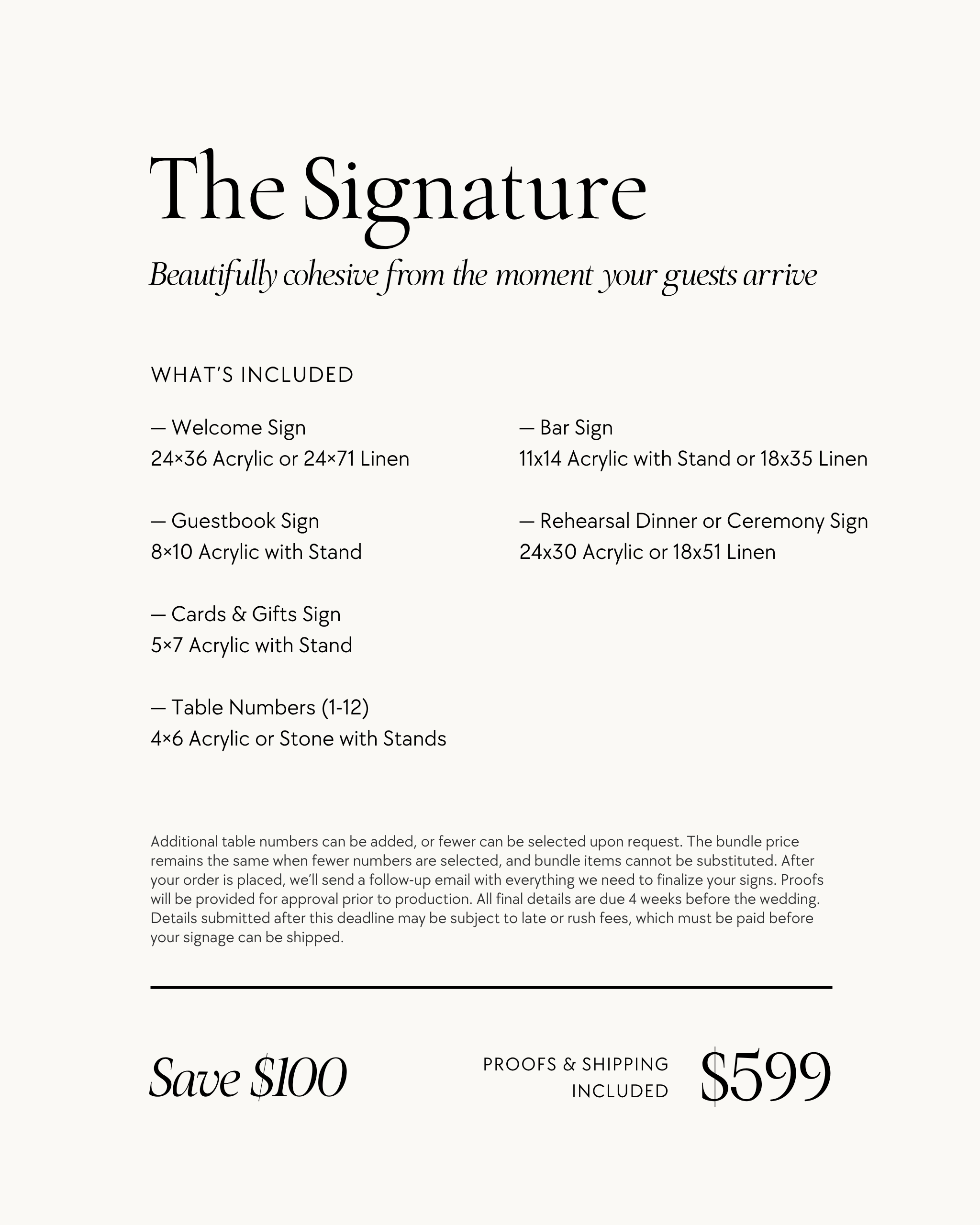 Claire | The Signature Wedding Sign Bundle
