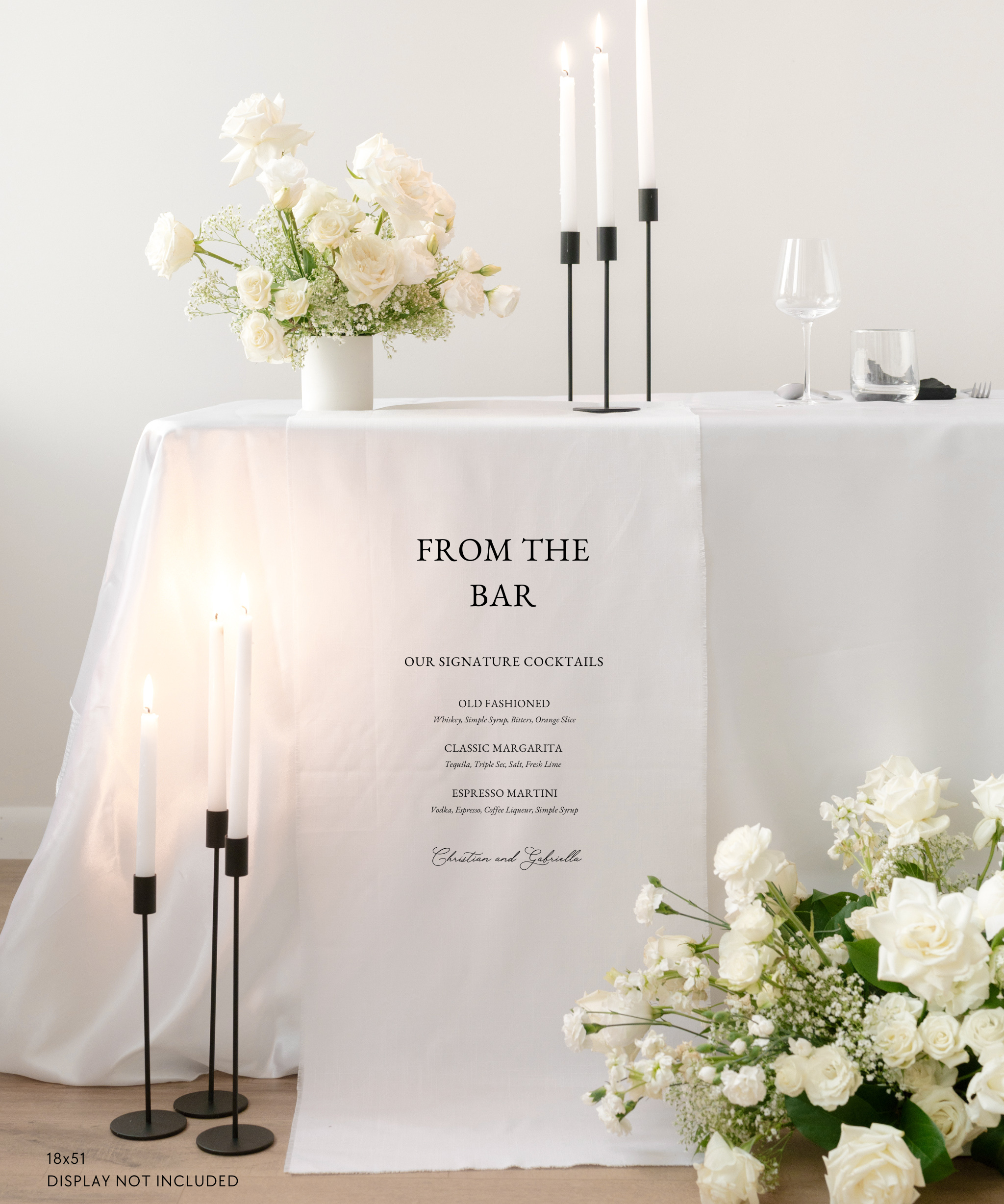 Linen Signature Drink Wedding Bar Sign In Claire