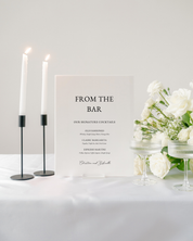 Acrylic Signature Drink Wedding Bar Sign In Claire