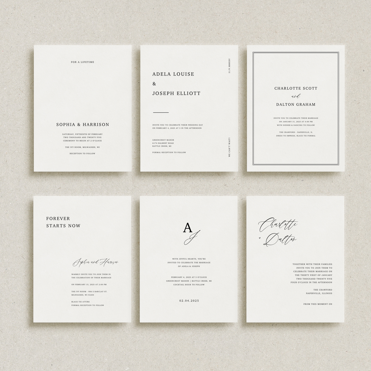 Wedding Invitation Template Design Options
