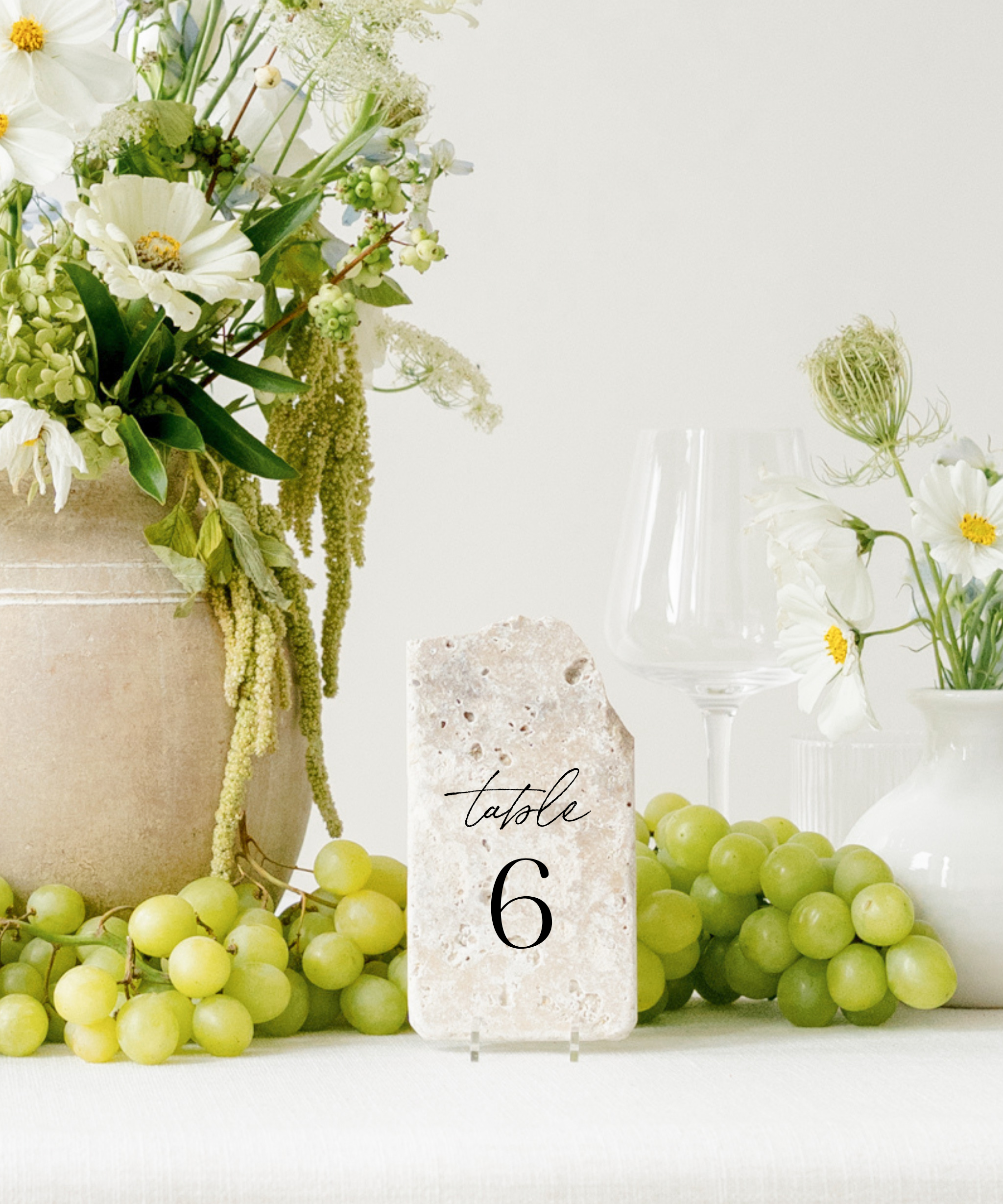 Stone Wedding Table Numbers In Capri