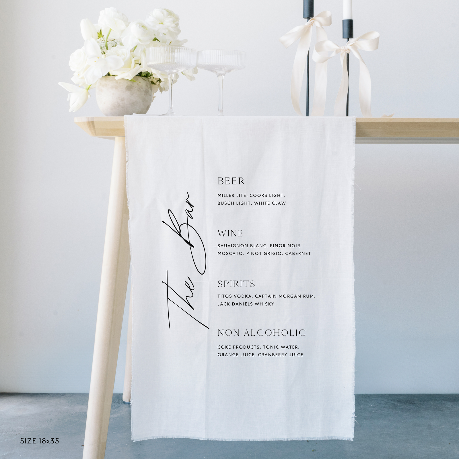 Drink Menu Linen Sign