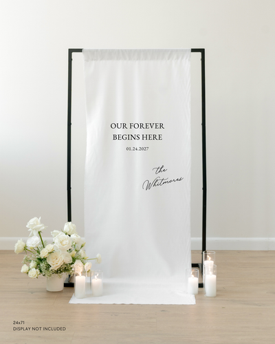 Linen Welcome Wedding Sign In Claire