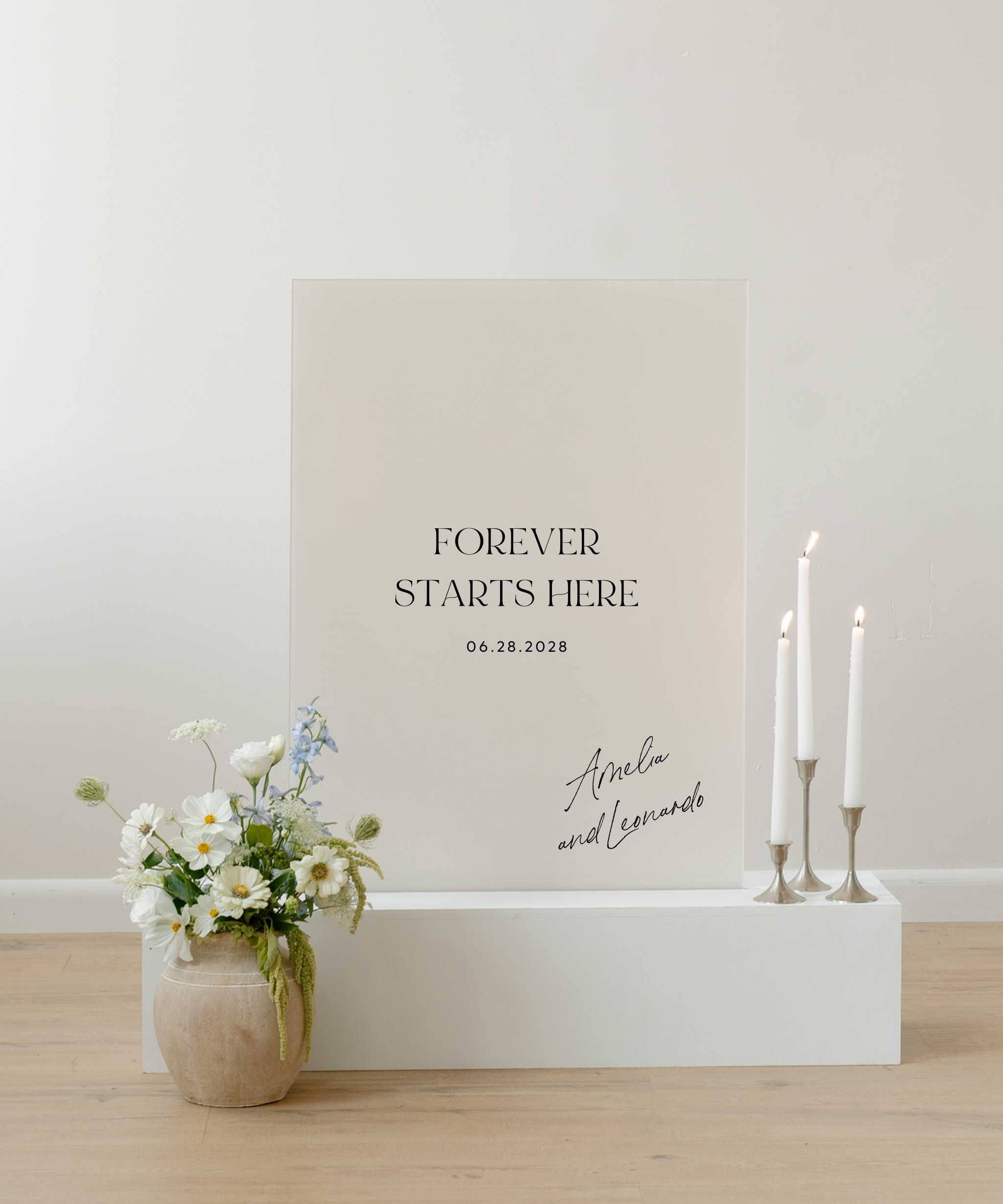 Acrylic Wedding Welcome Sign In Capri