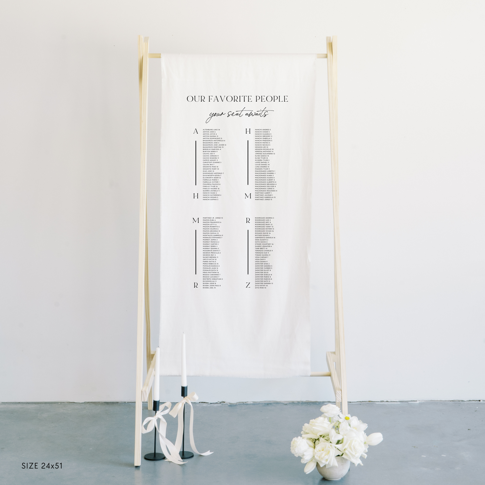 Large Linen Seating Chart