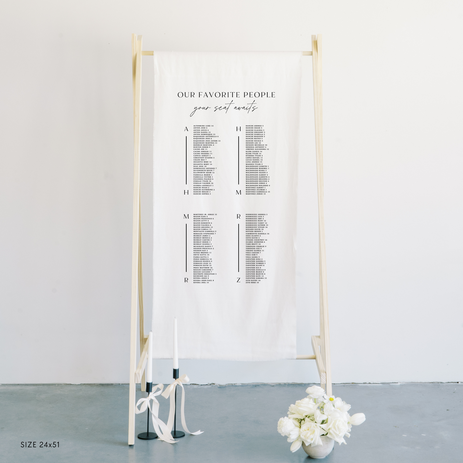 Large Linen Seating Chart