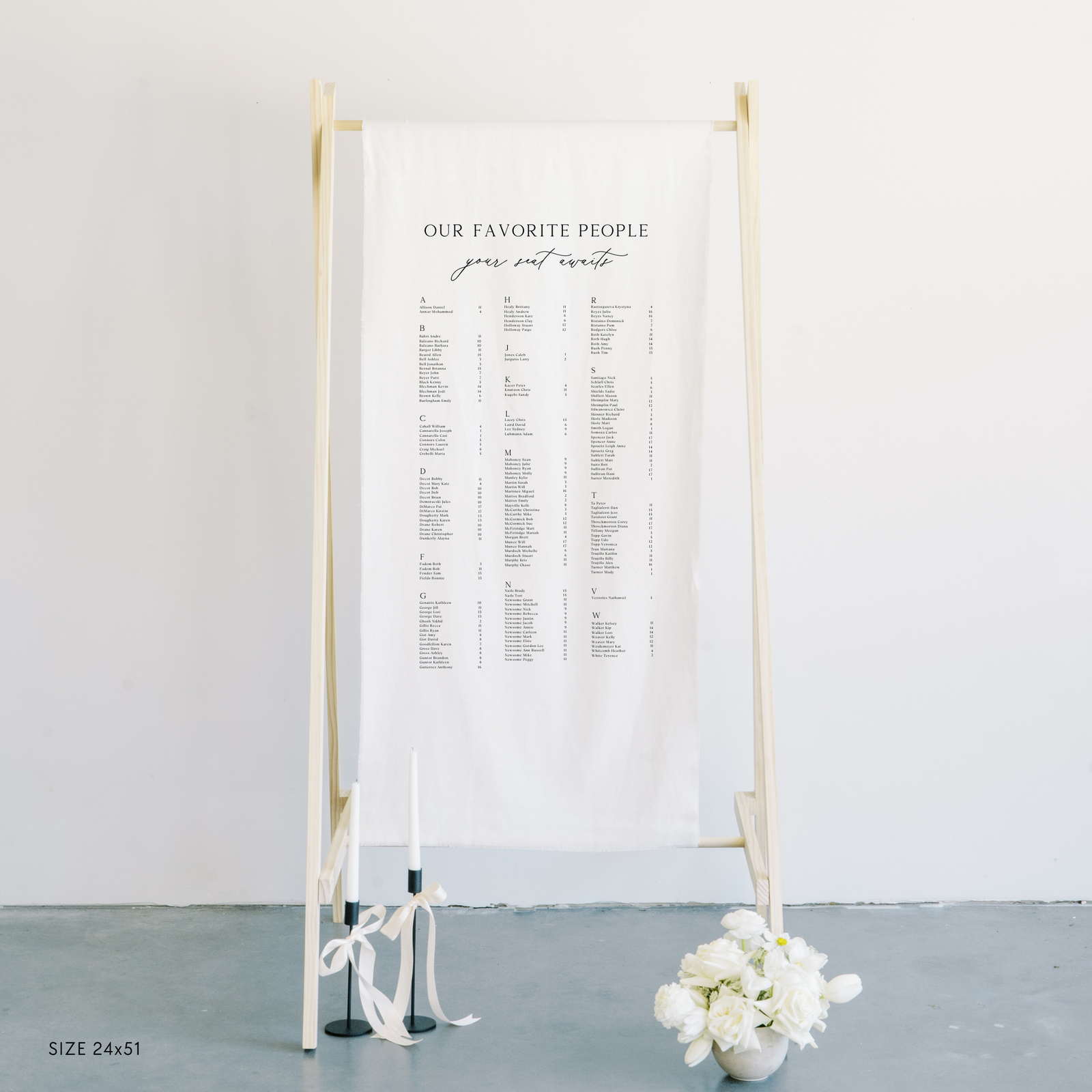 Large Linen Seating Chart