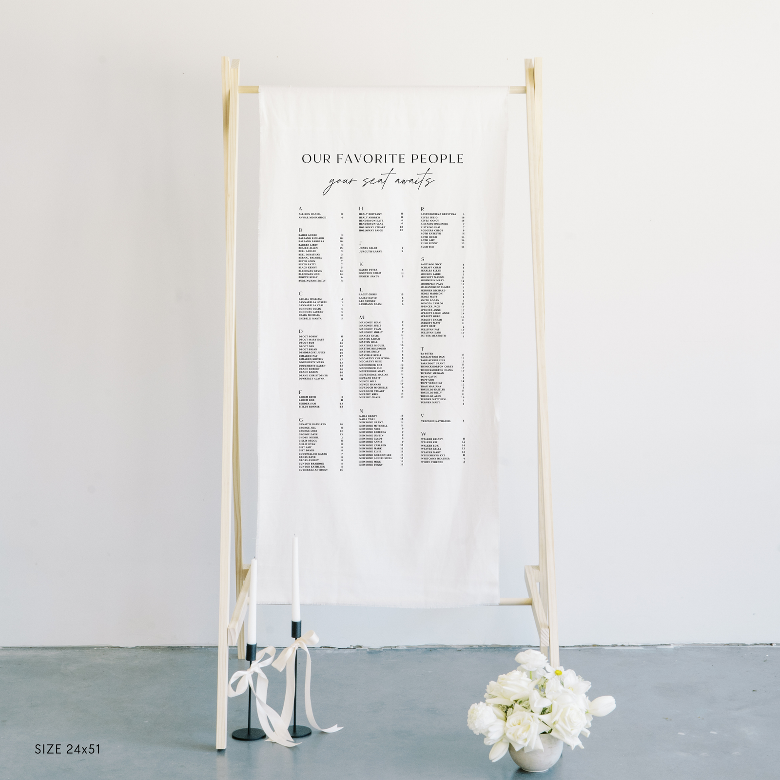 Large Linen Seating Chart
