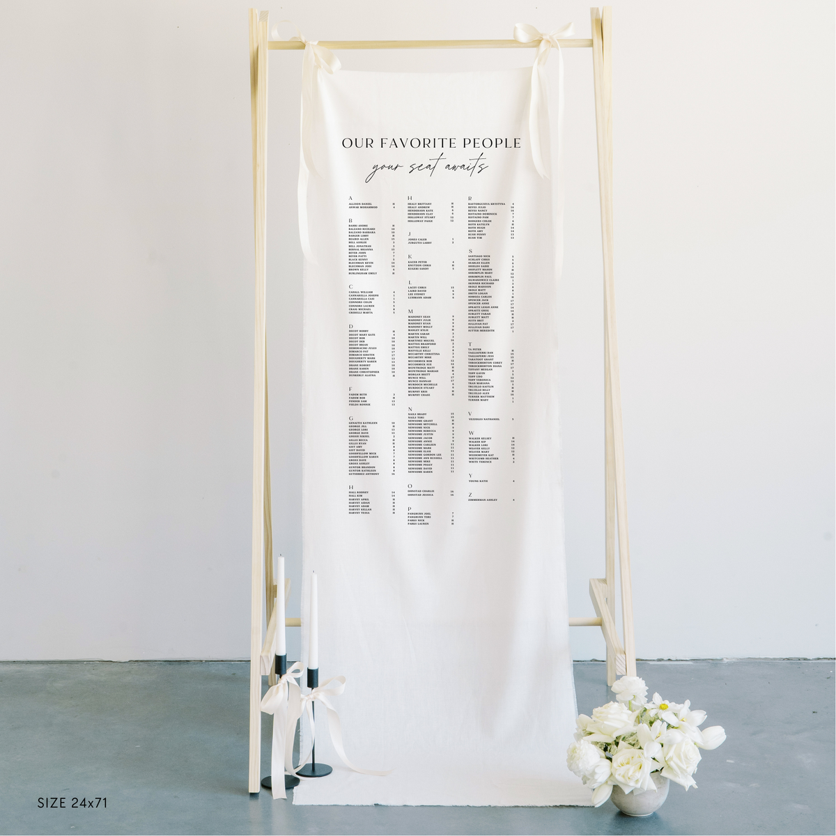 Large Linen Seating Chart