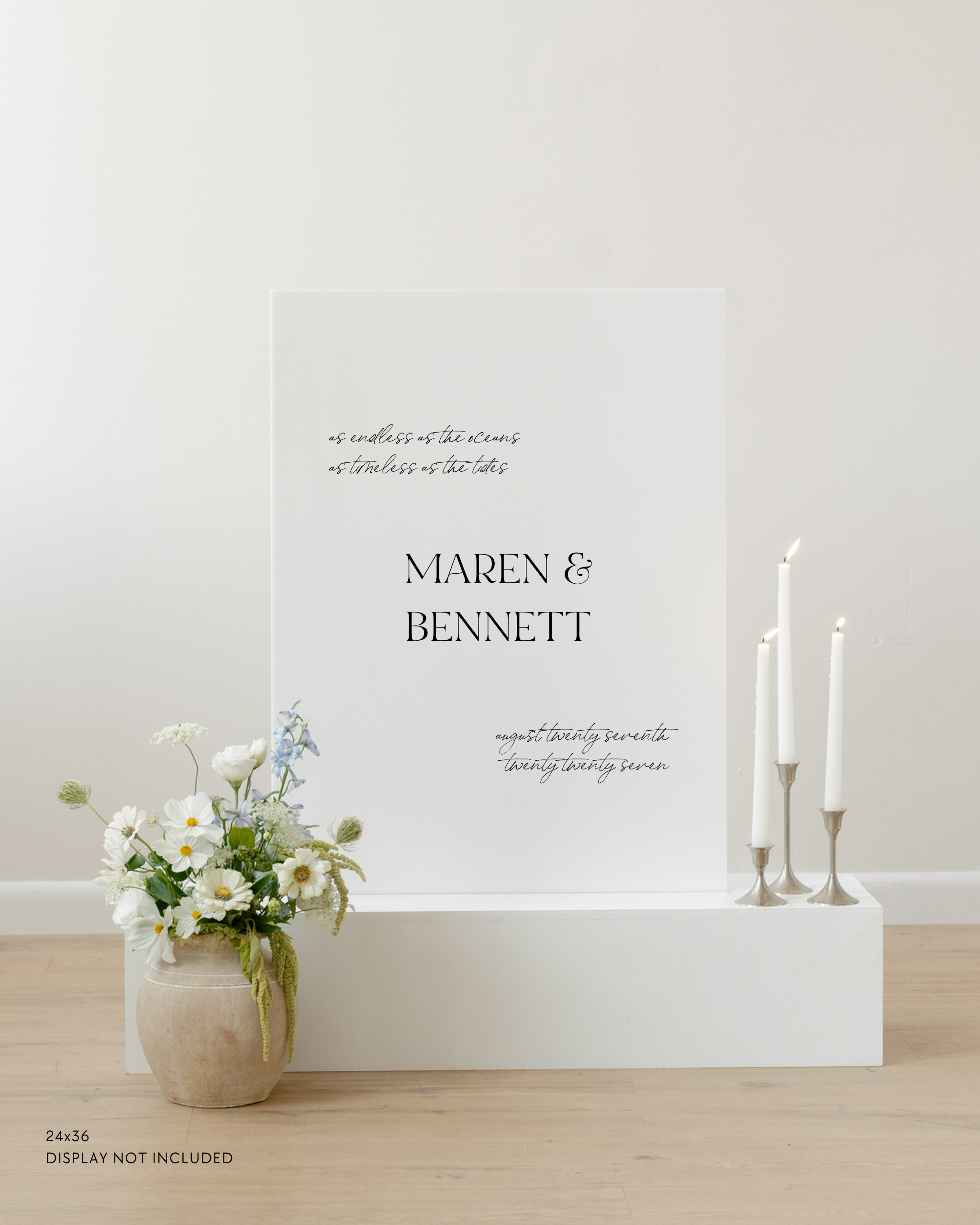 Acrylic Wedding Welcome Sign In Capri