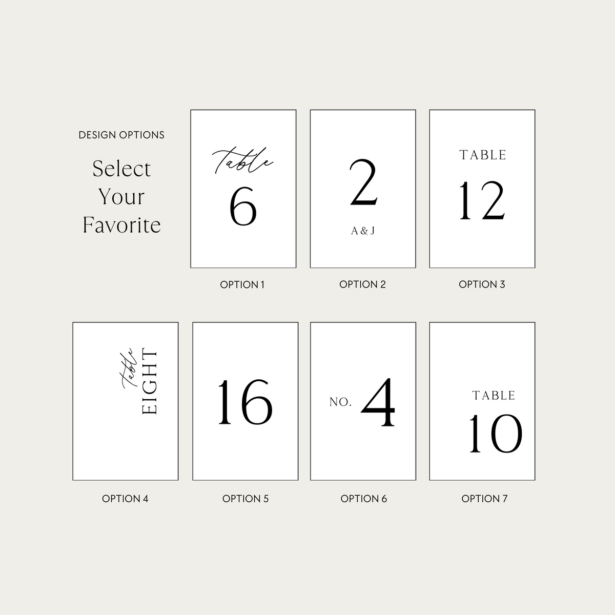 Estelle | Table Numbers (Stone)