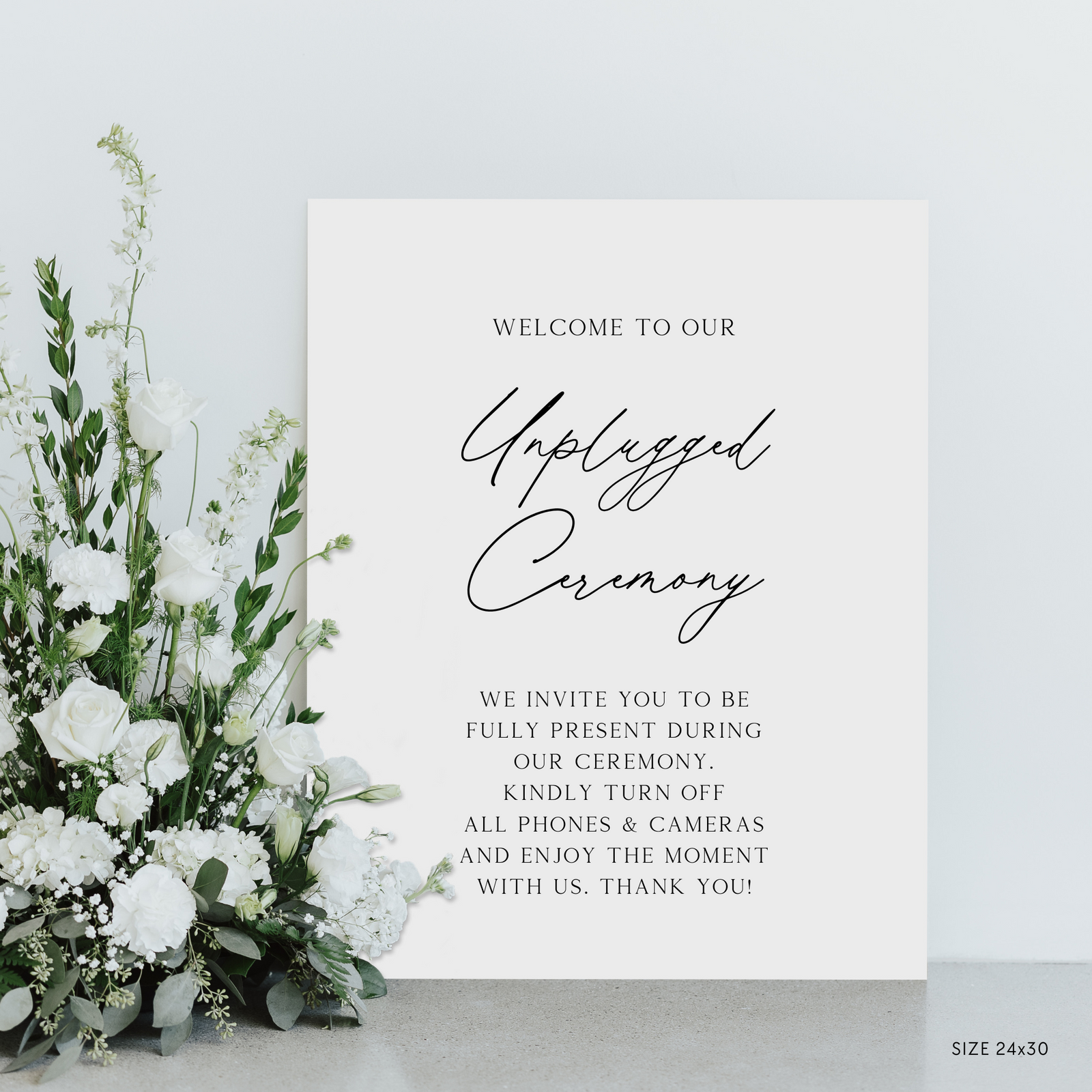 Unplugged Ceremony Sign