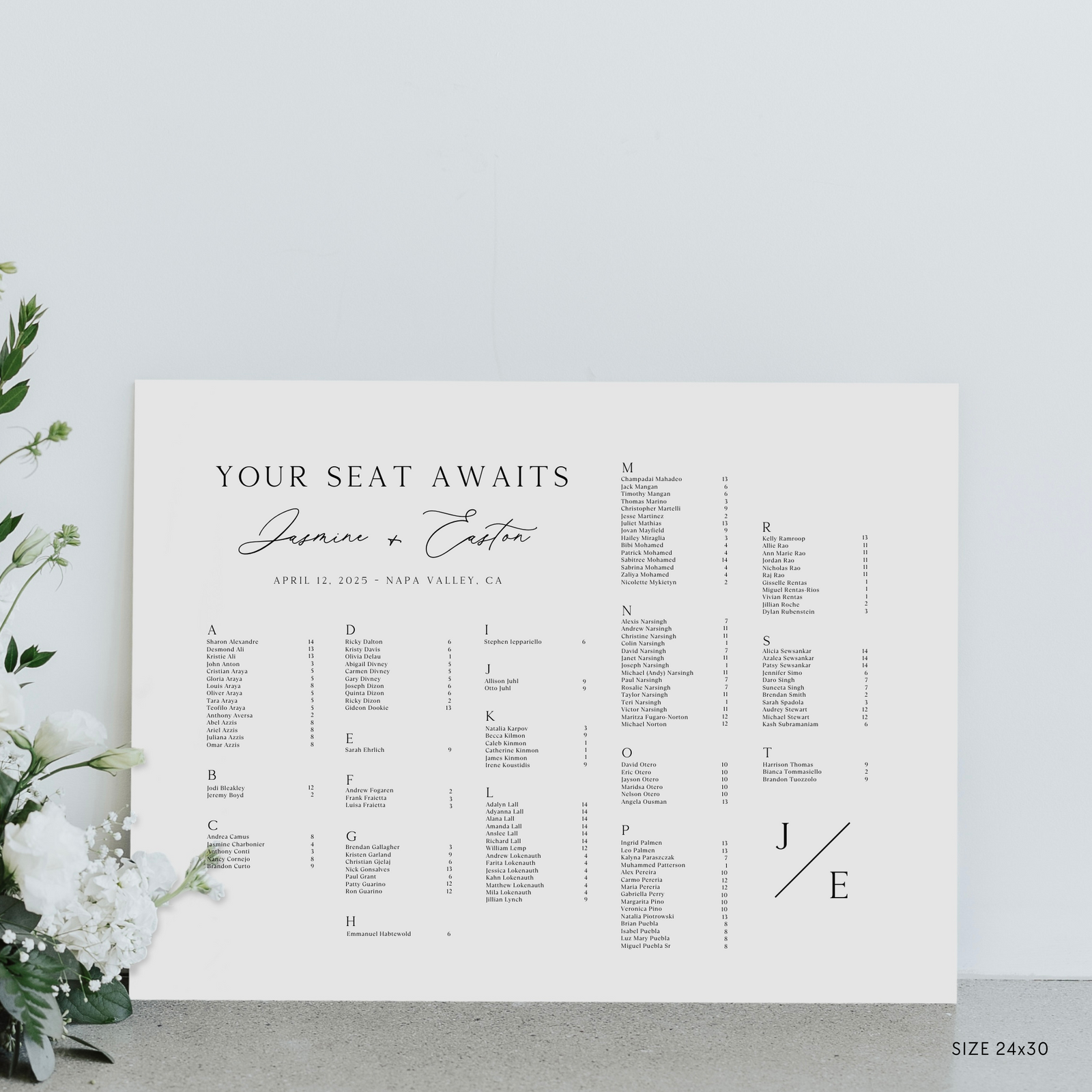 Classic Seating Chart