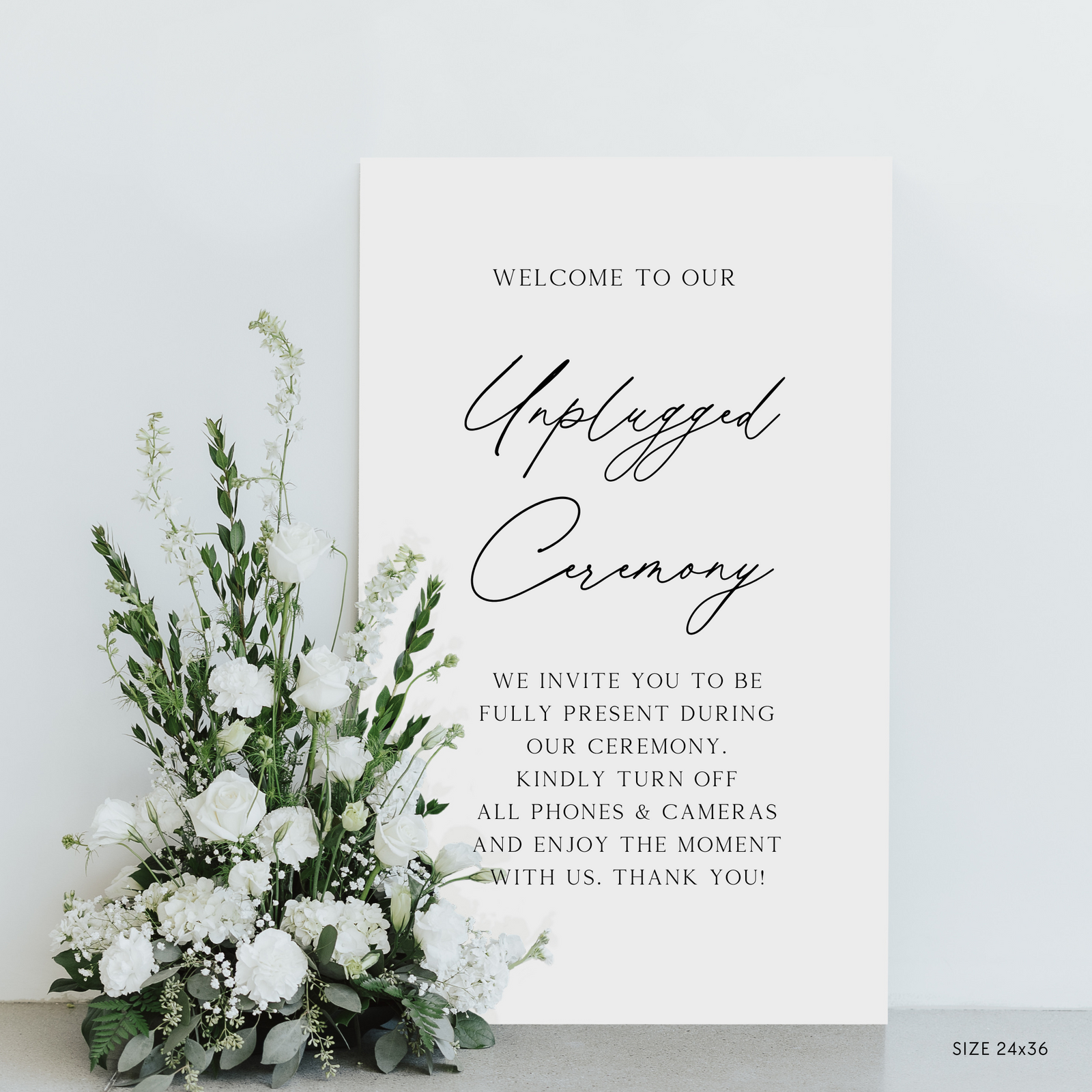 Unplugged Ceremony Sign