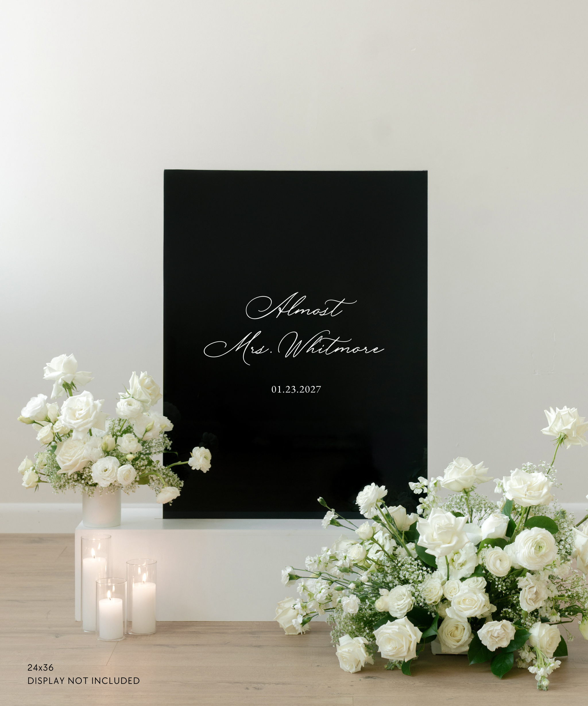 Acrylic Bridal Shower Welcome Sign almost Mrs. Whitemore
