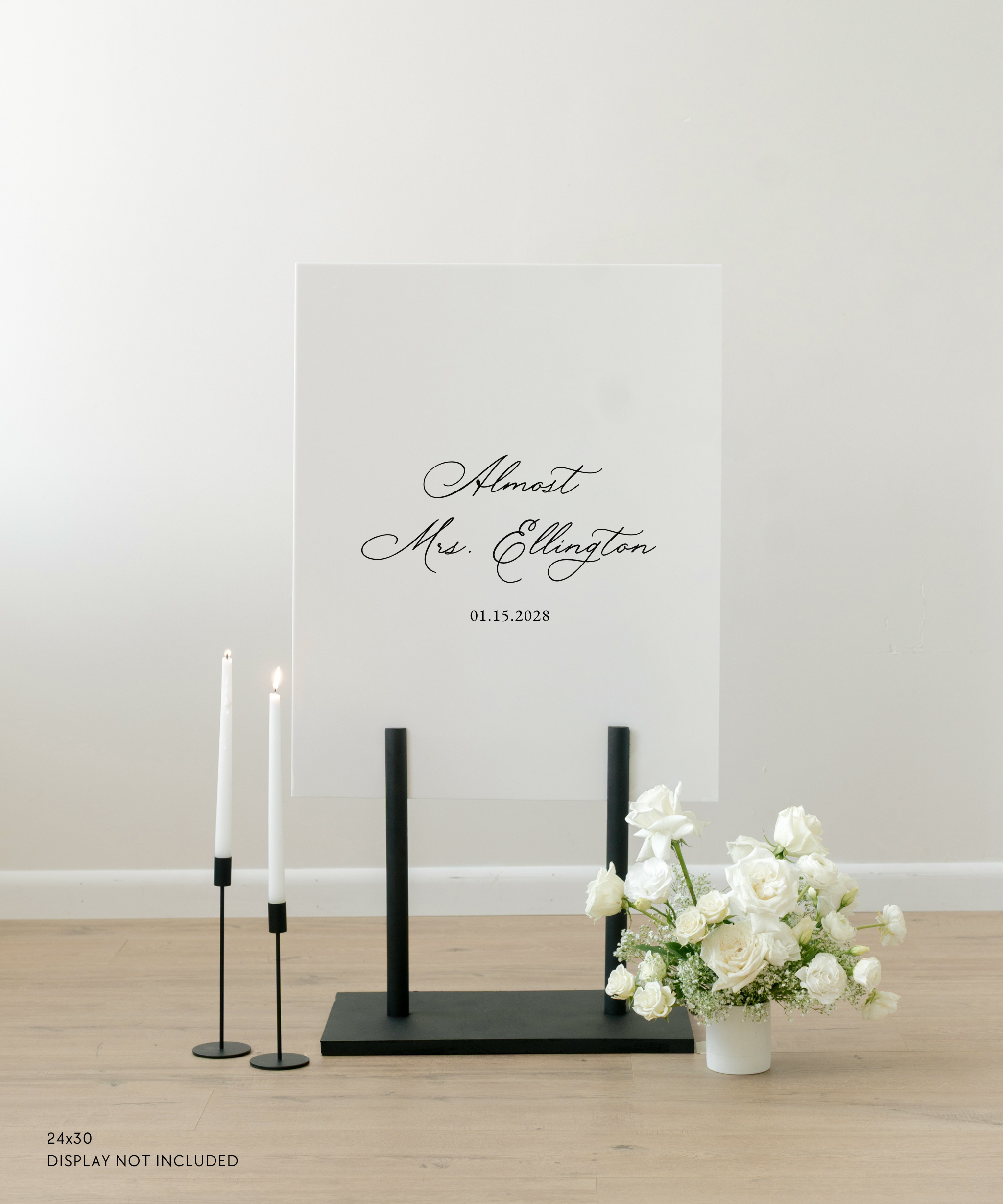 Acrylic Bridal Shower Welcome Sign Almost Mrs. Ellington