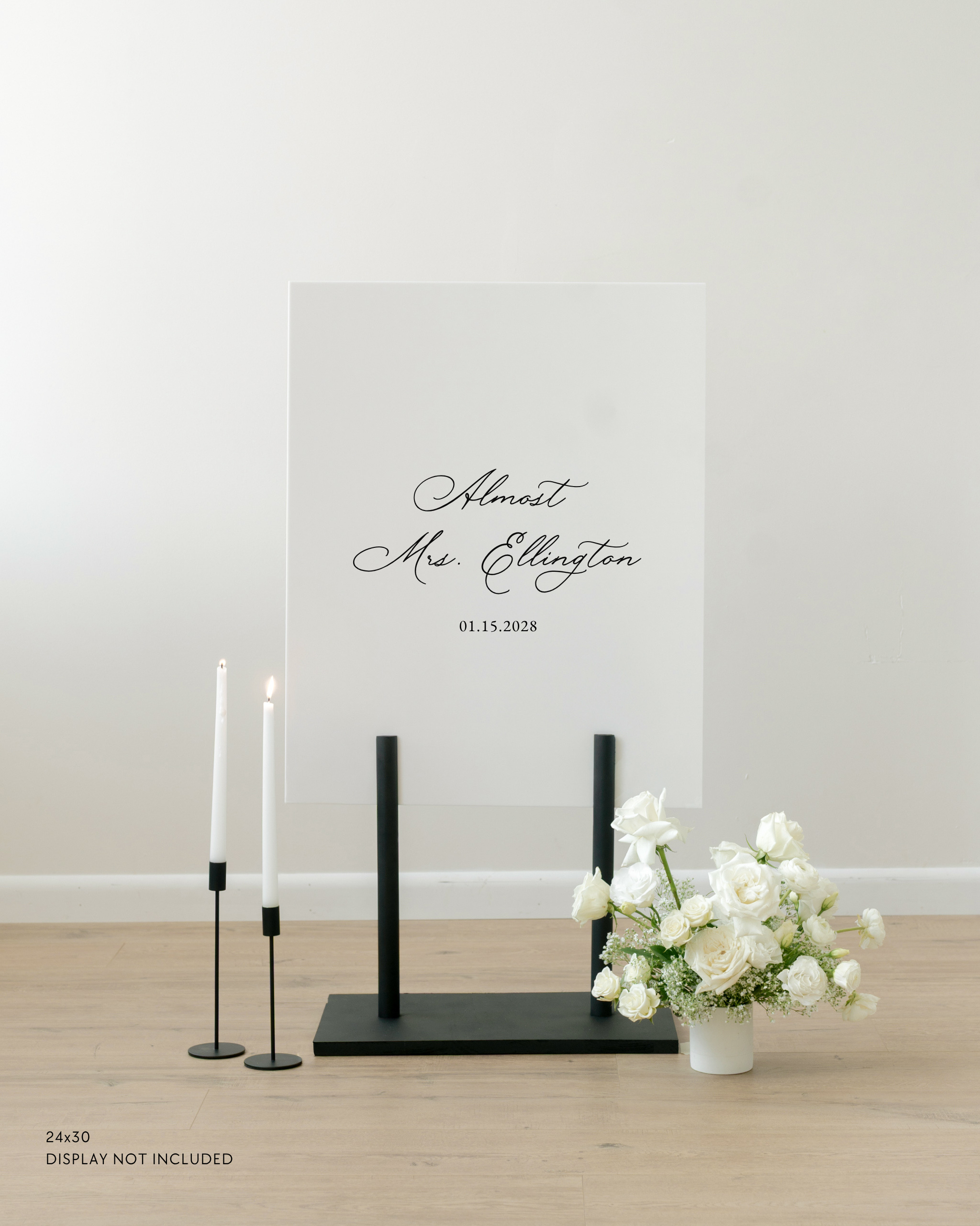 Acrylic Bridal Shower Welcome Sign Almost Mrs. Ellington