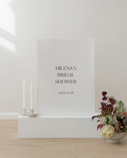 Acrylic Bridal Shower Welcome Sign Milena's Bridal Shower