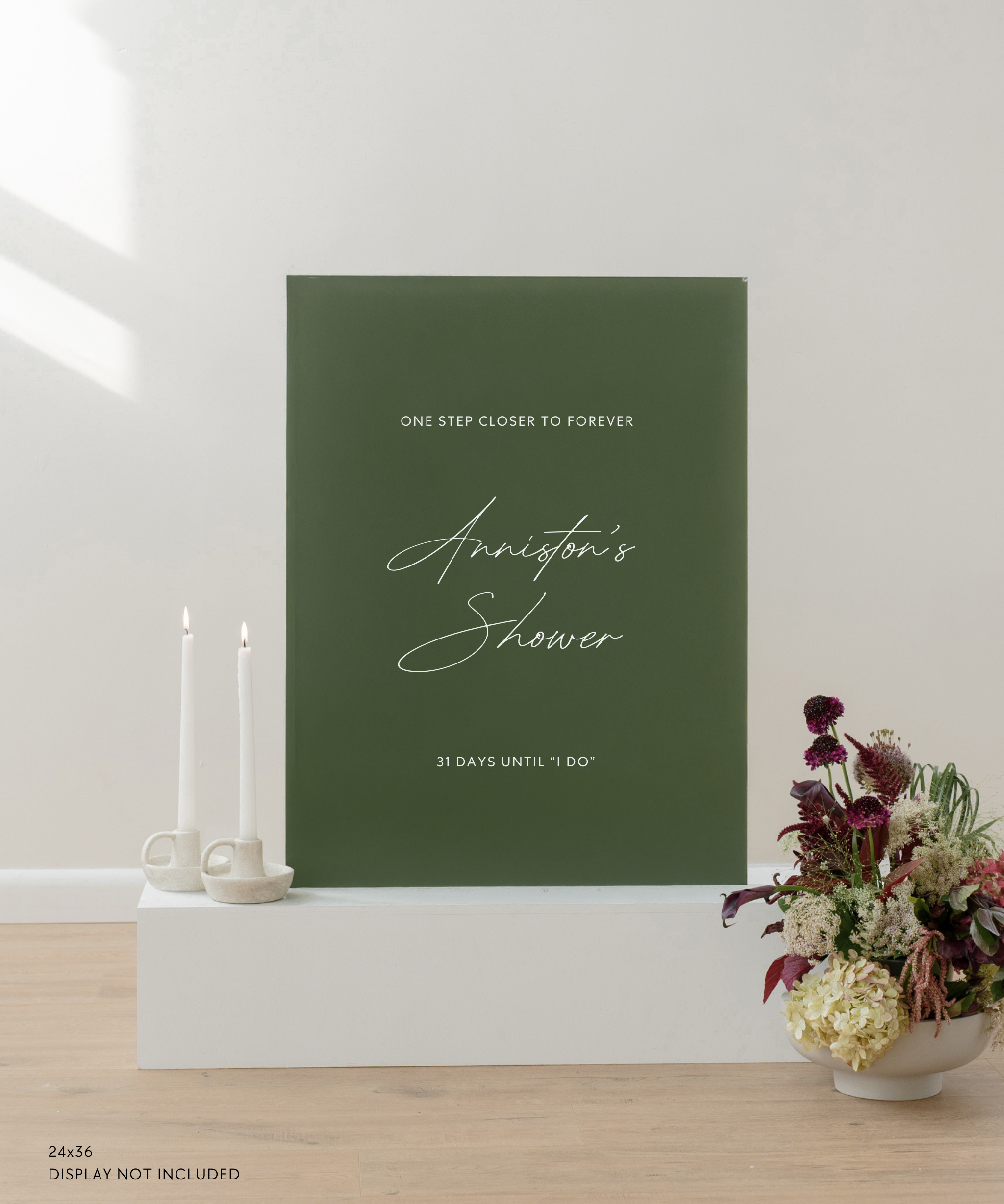 Acrylic Bridal Shower Welcome Sign One Step Closer to Forever