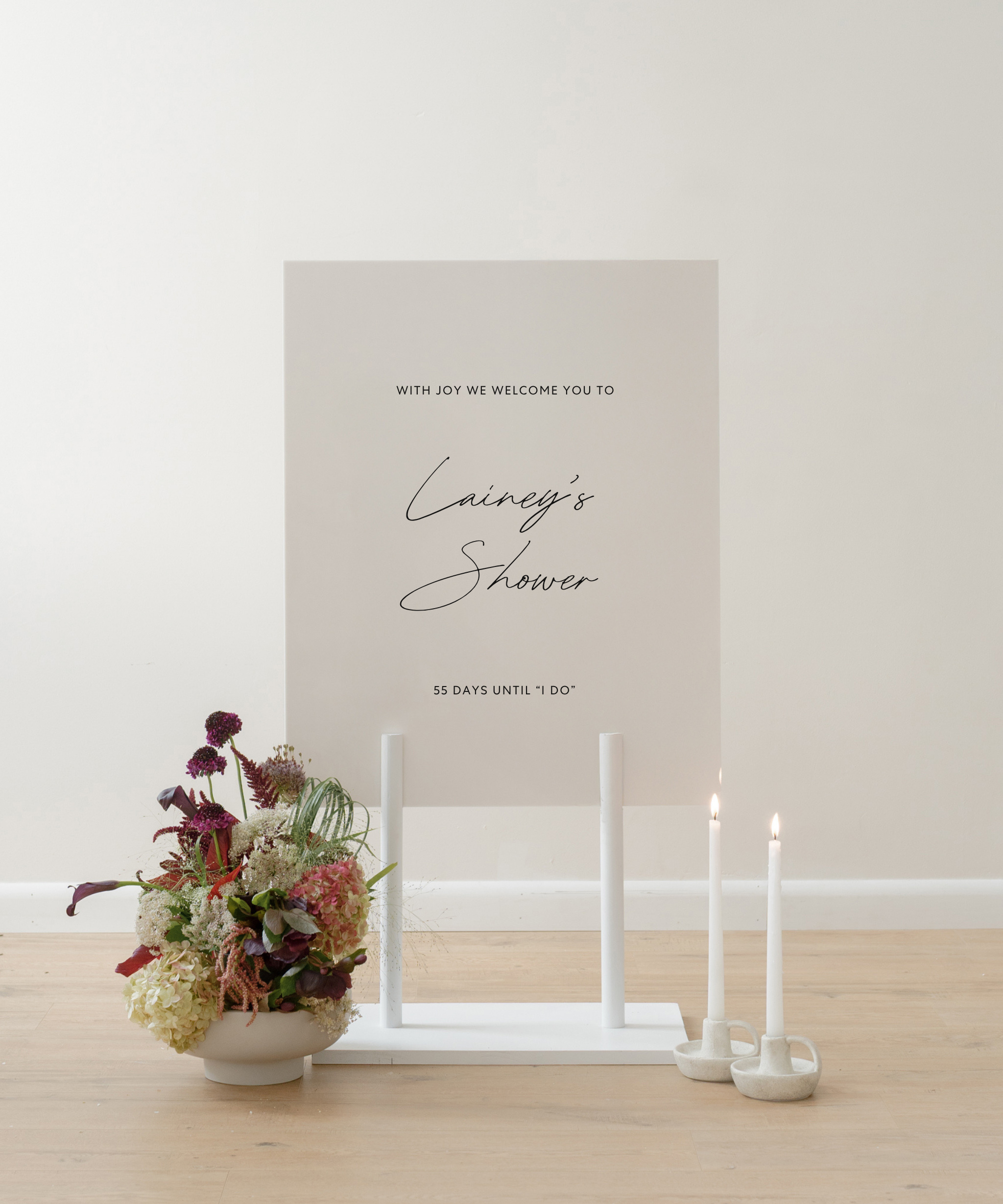 Acrylic Bridal Shower Welcome Sign With Joy We Welcome You To