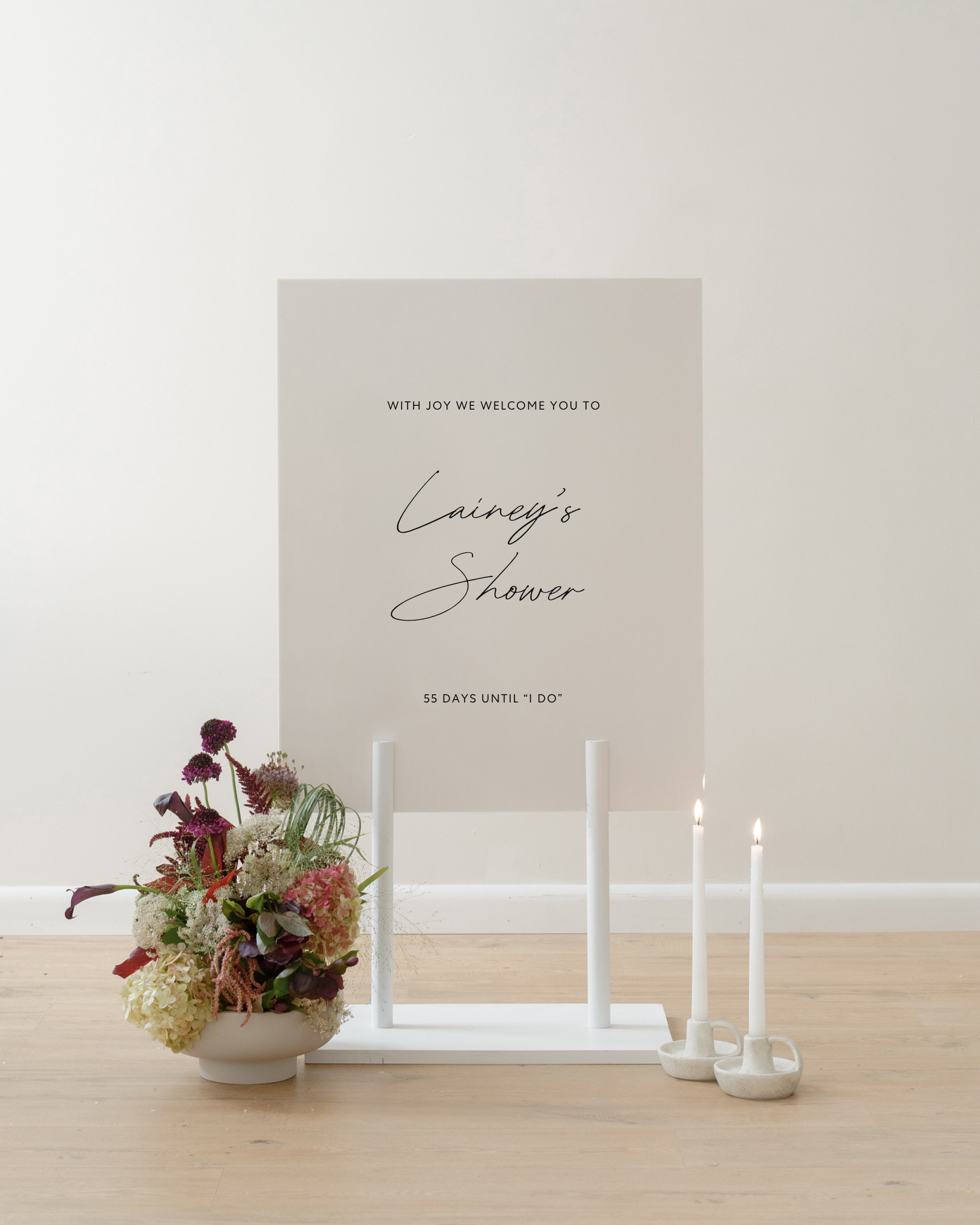 Acrylic Bridal Shower Welcome Sign With Joy We Welcome You To