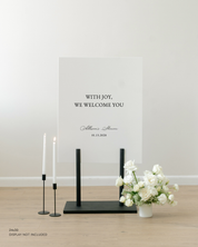 Acrylic Bridal Shower Welcome Sign With Joy We Welcome You