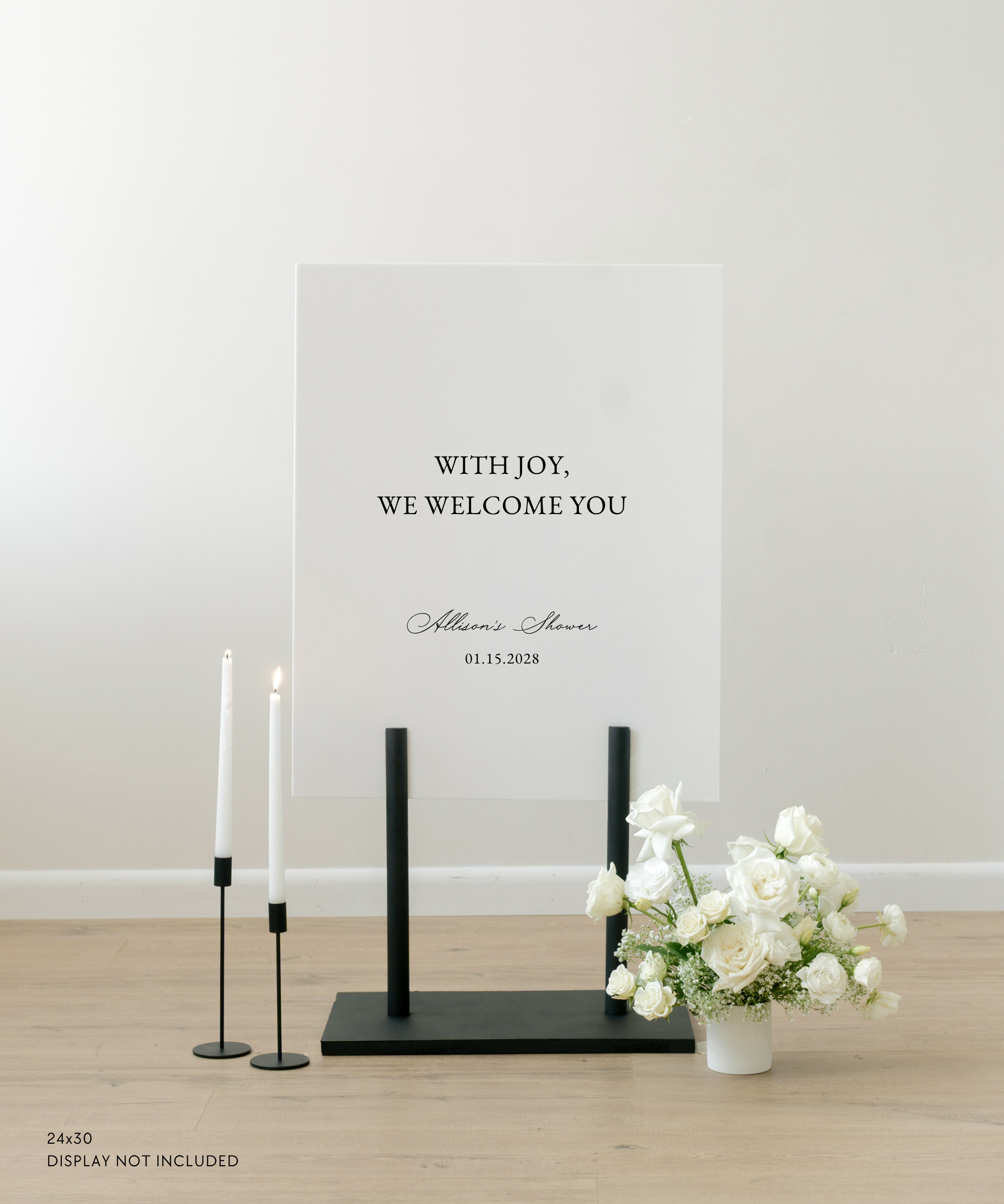 Acrylic Bridal Shower Welcome Sign With Joy We Welcome You