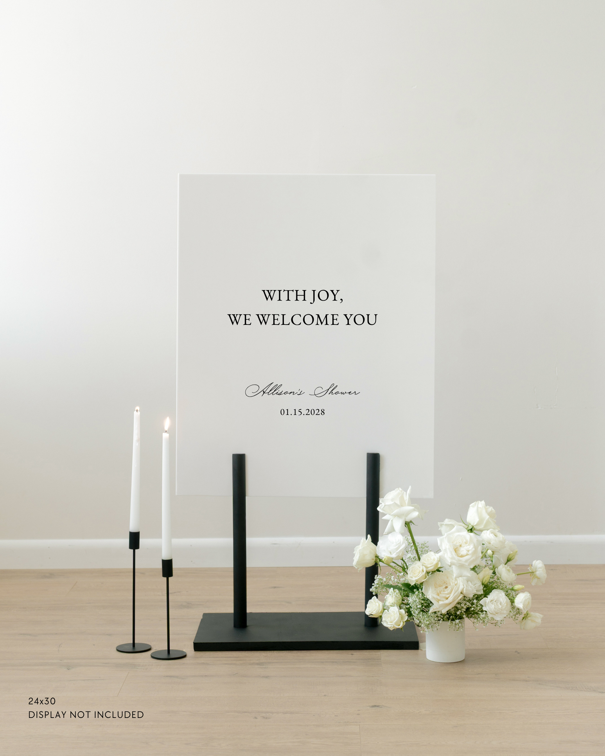 Acrylic Bridal Shower Welcome Sign With Joy We Welcome You