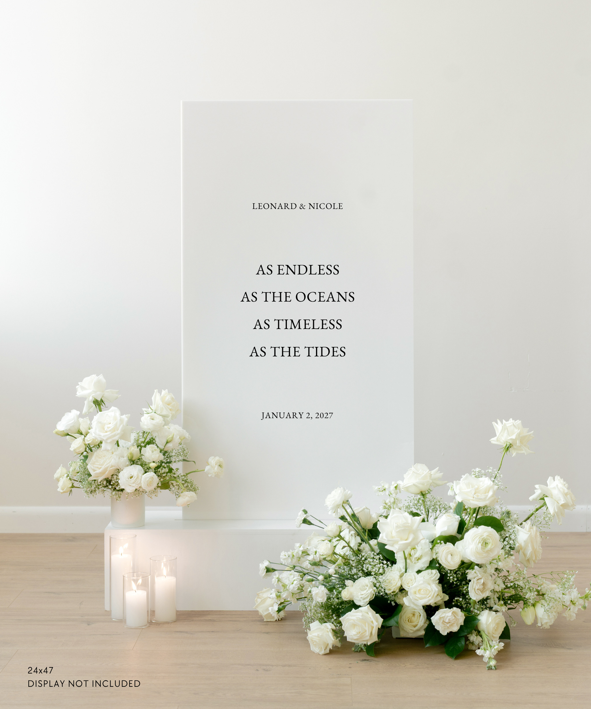Acrylic Custom Wedding Quote Sign As Endless As The Oceans As Timeless As The Tides