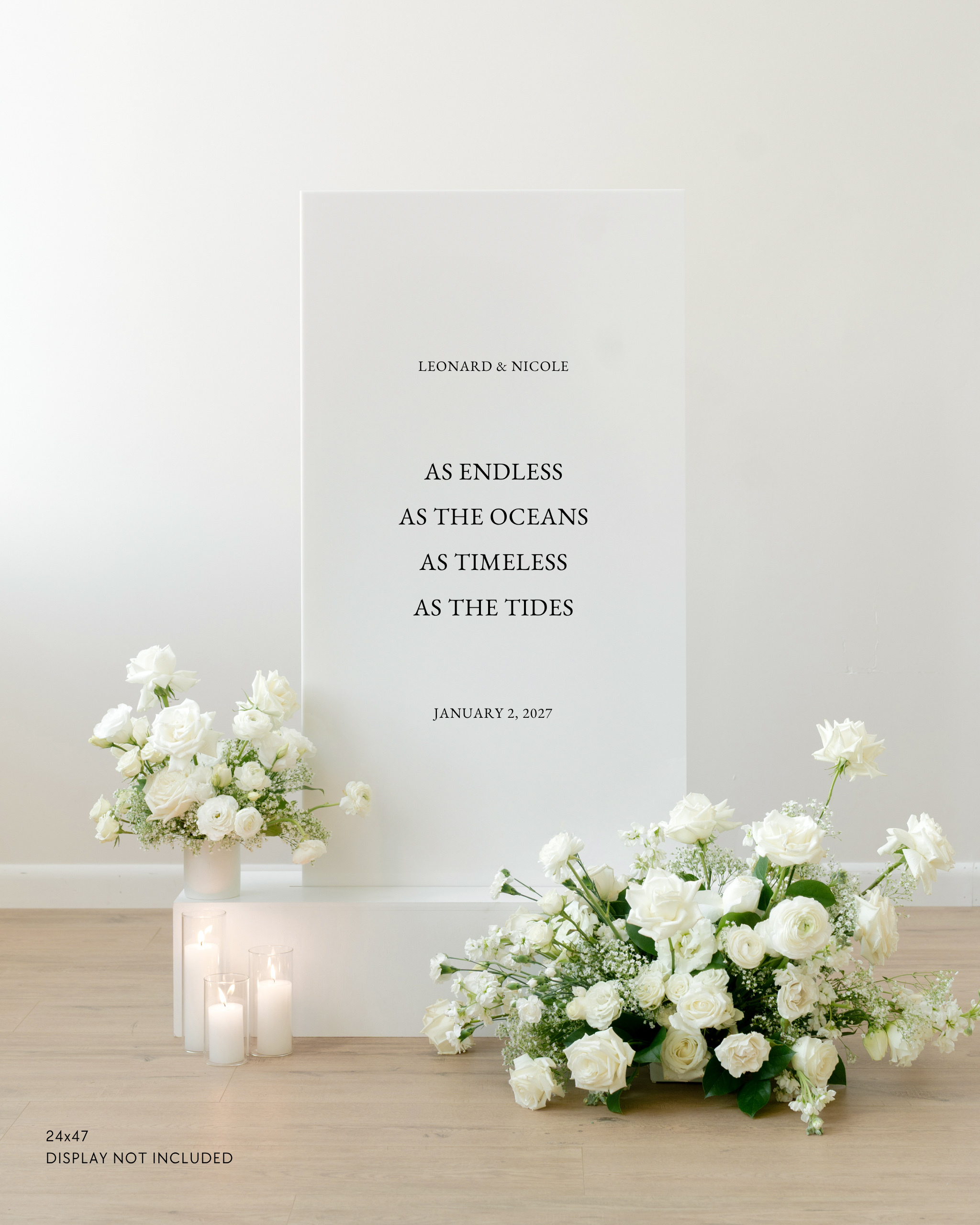 Acrylic Custom Wedding Quote Sign As Endless As The Oceans As Timeless As The Tides
