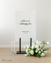 Acrylic Custom Wedding Quote Sign Join Us In Celebrating Love Personalized Elegant Script