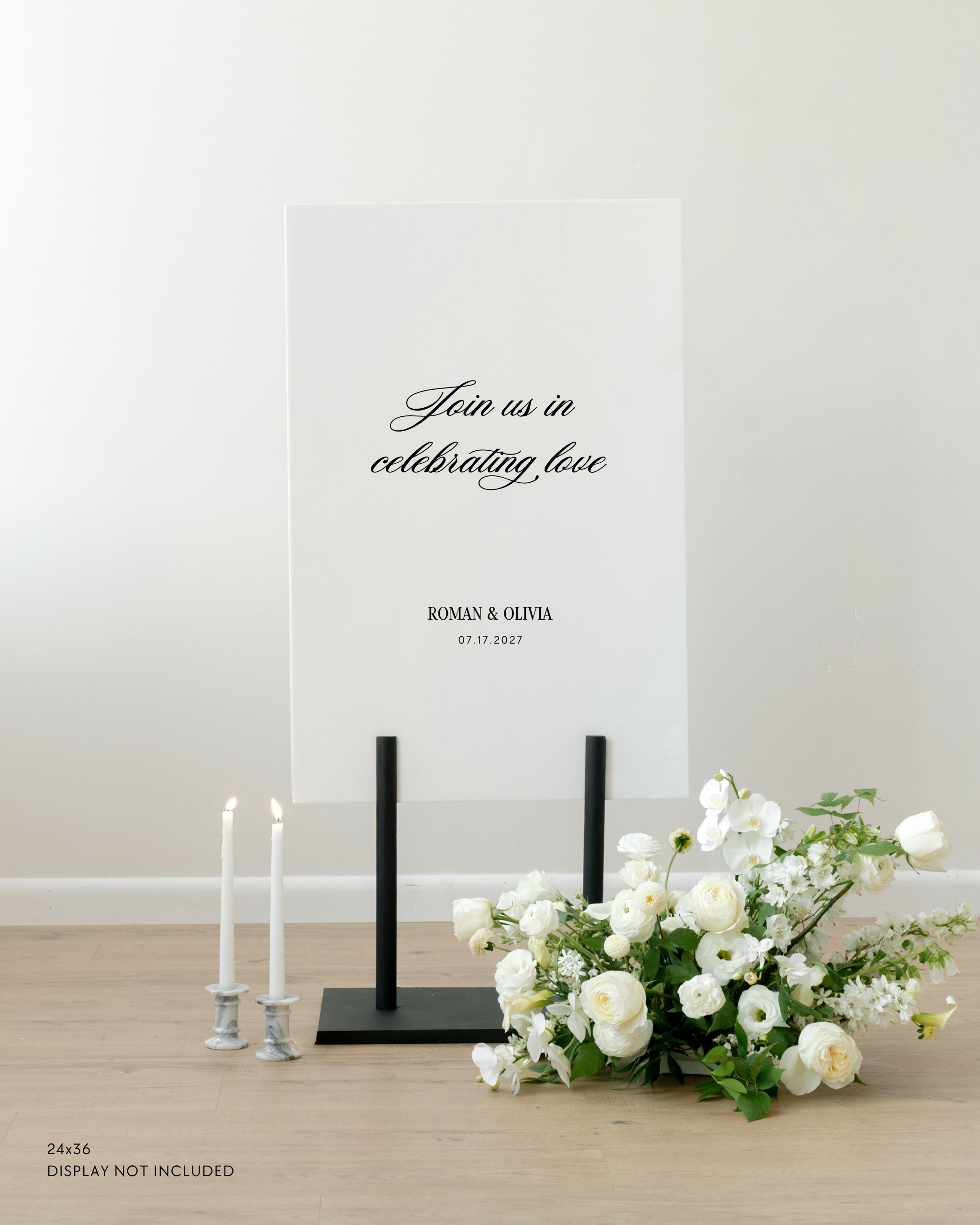 Acrylic Custom Wedding Quote Sign Join Us In Celebrating Love Personalized Elegant Script