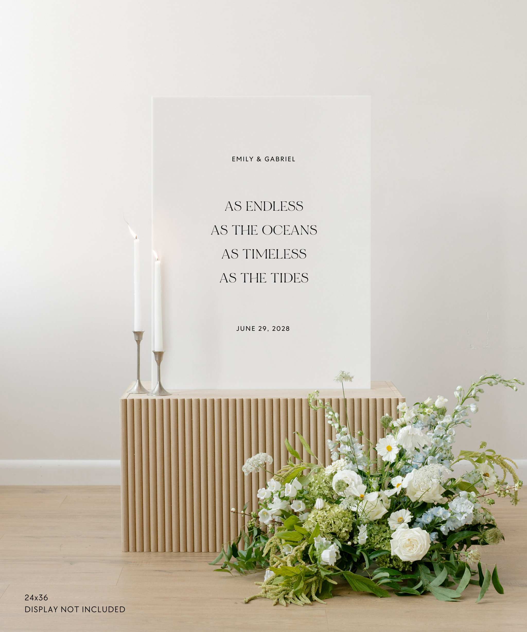 Acrylic Custom Wedding Quote Sign As Endless As The Oceans As Timeless As The Tides