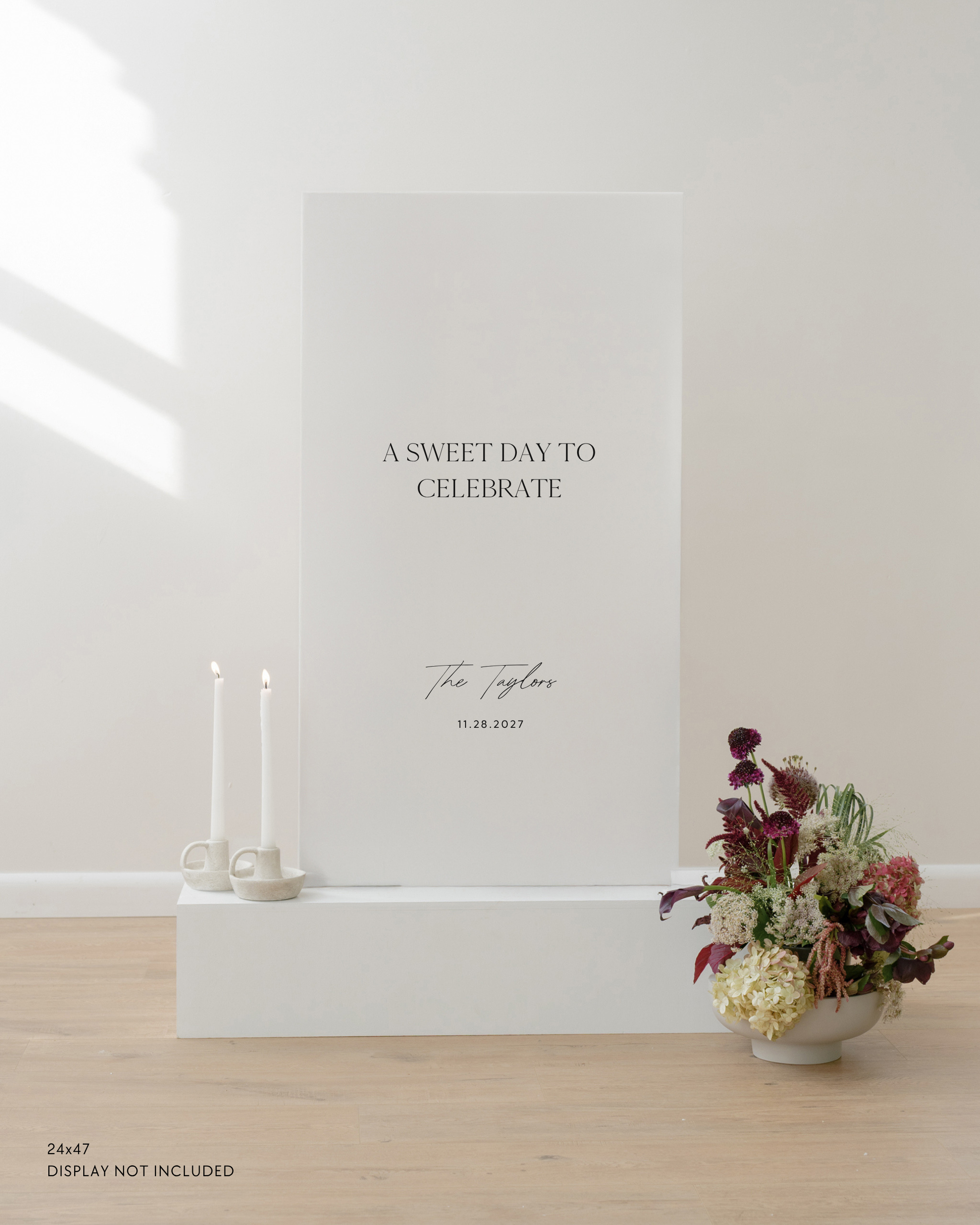 Acrylic Custom Wedding Quote Sign A Sweet Day To Celebrate The Taylors