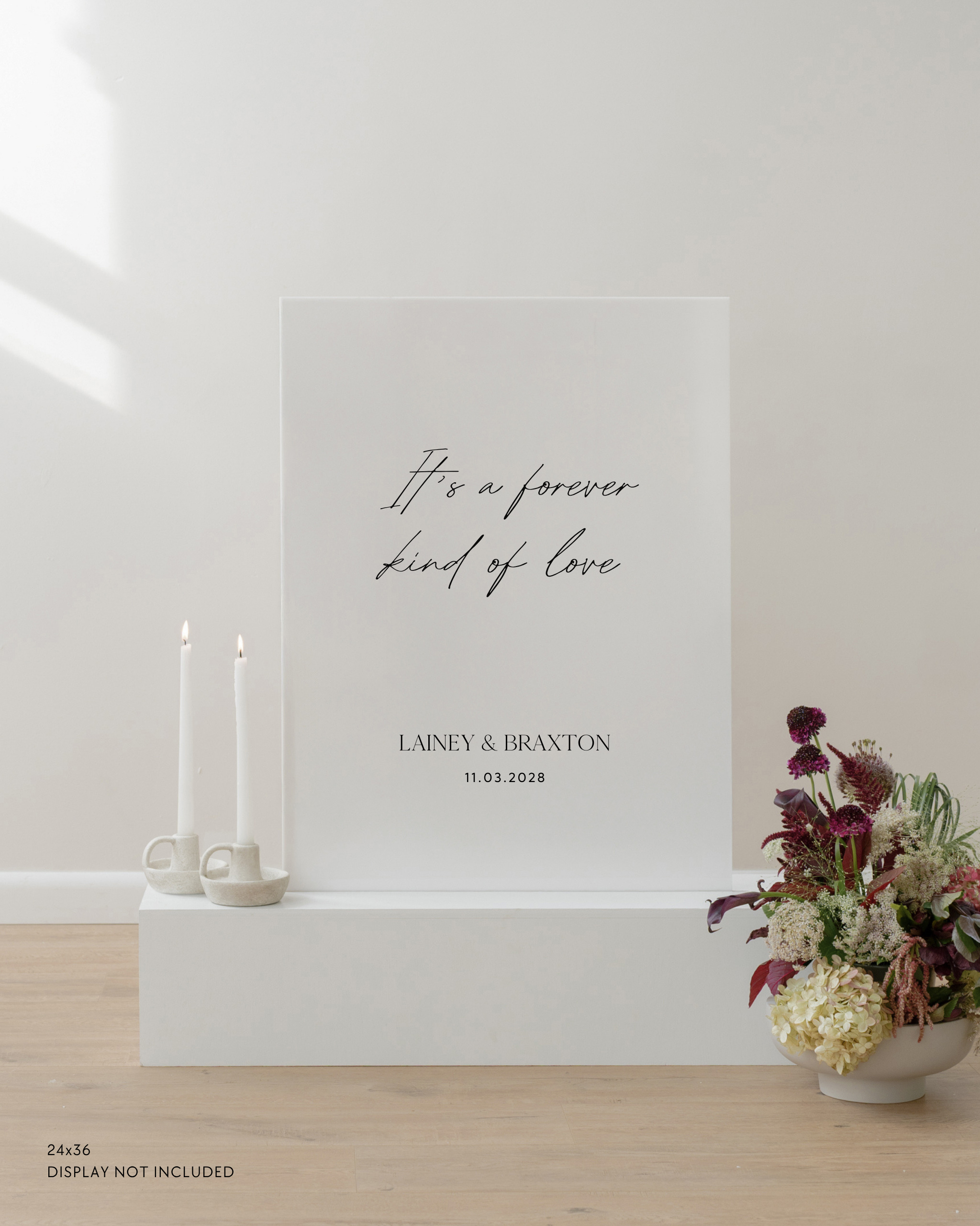 Acrylic Custom Wedding Quote Sign It's A Forever Kind Of Love Lainey & Braxton