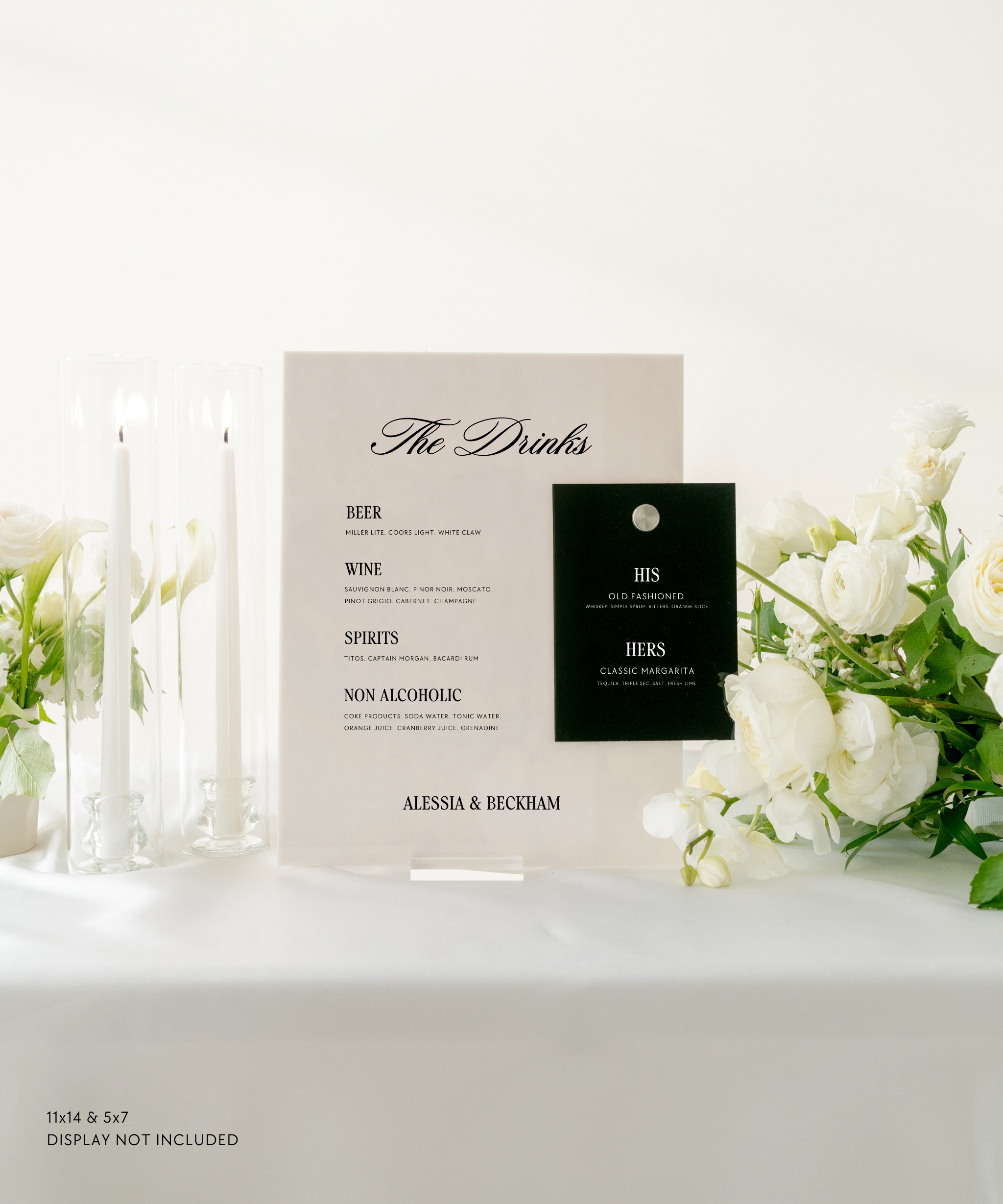 Acrylic Double Wedding Bar Sign 