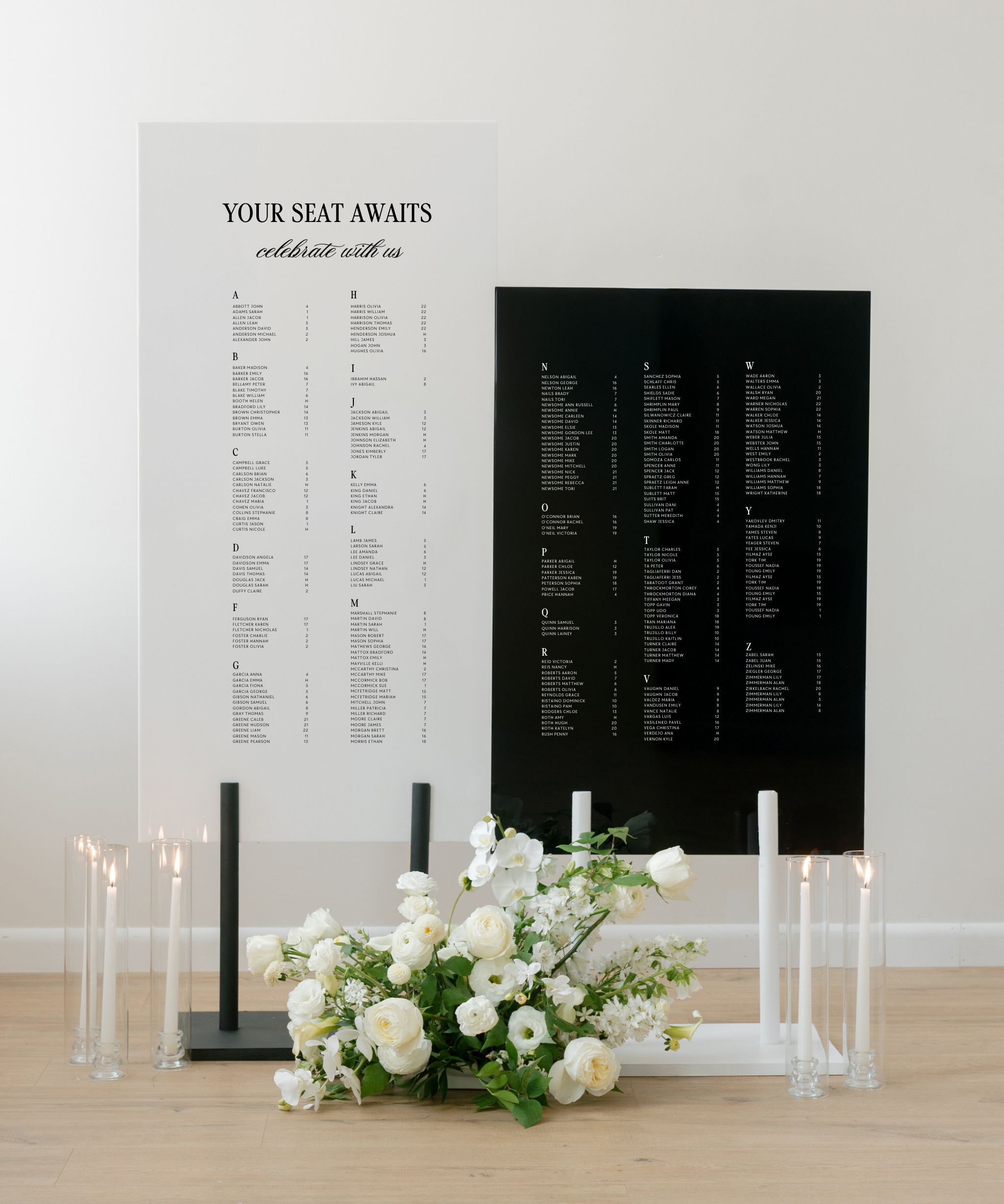 Acrylic Double Wedding Seating Chart Sign