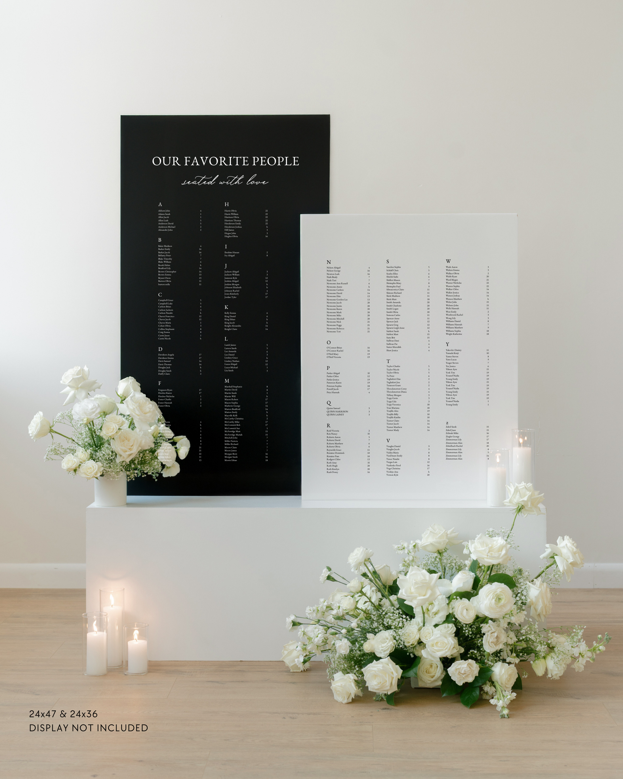 Acrylic Double Wedding Seating Chart our favorite people