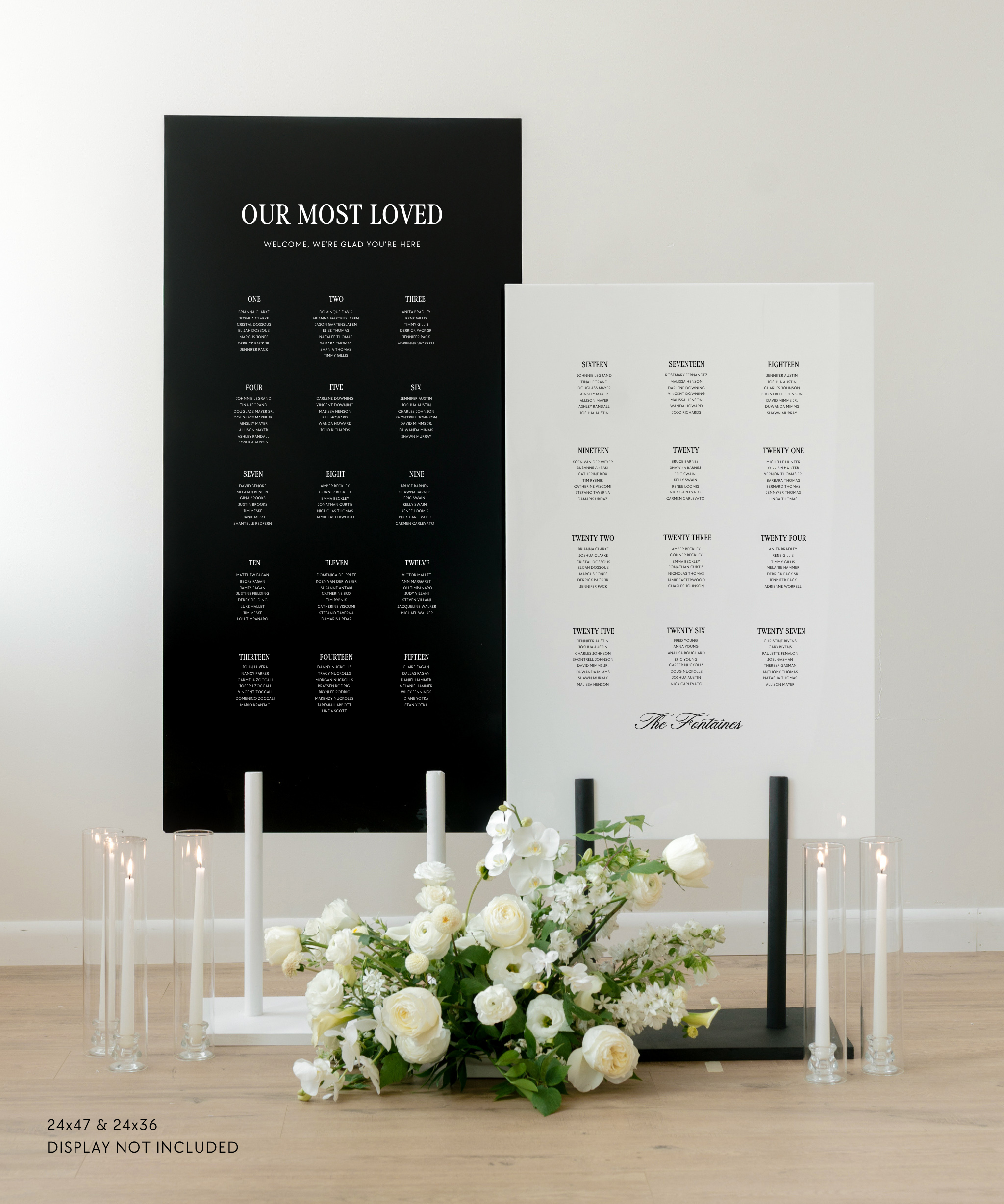 Acrylic Double Wedding Seating Chart Sign
