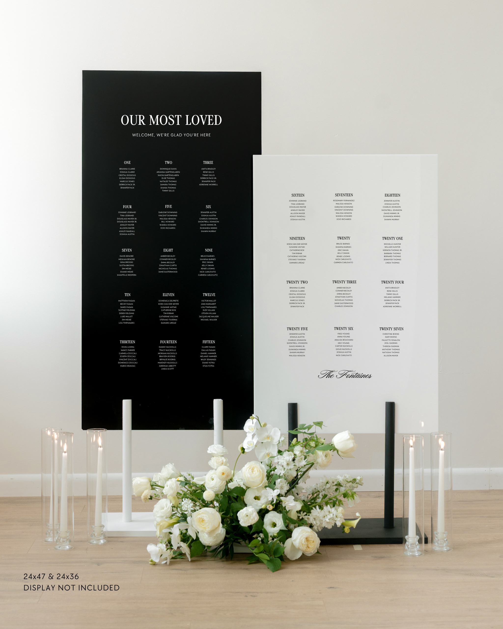 Acrylic Double Wedding Seating Chart Sign