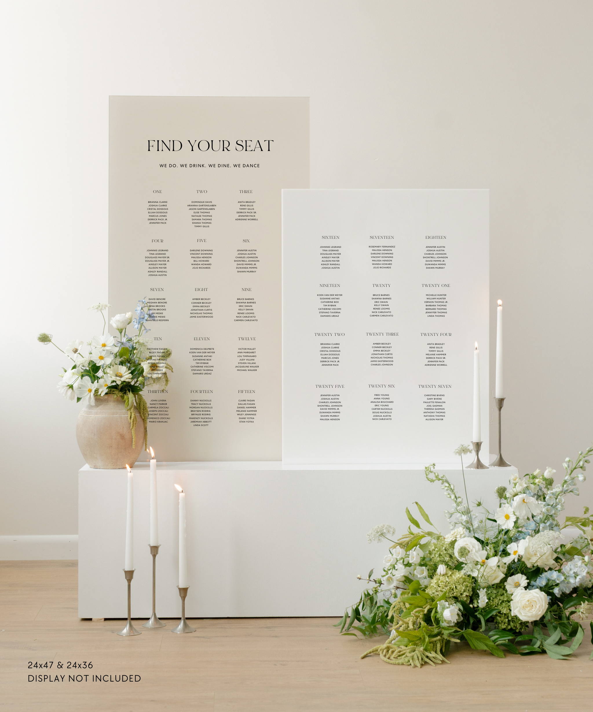 Acrylic Double Wedding Seating Chart Find Your Seat